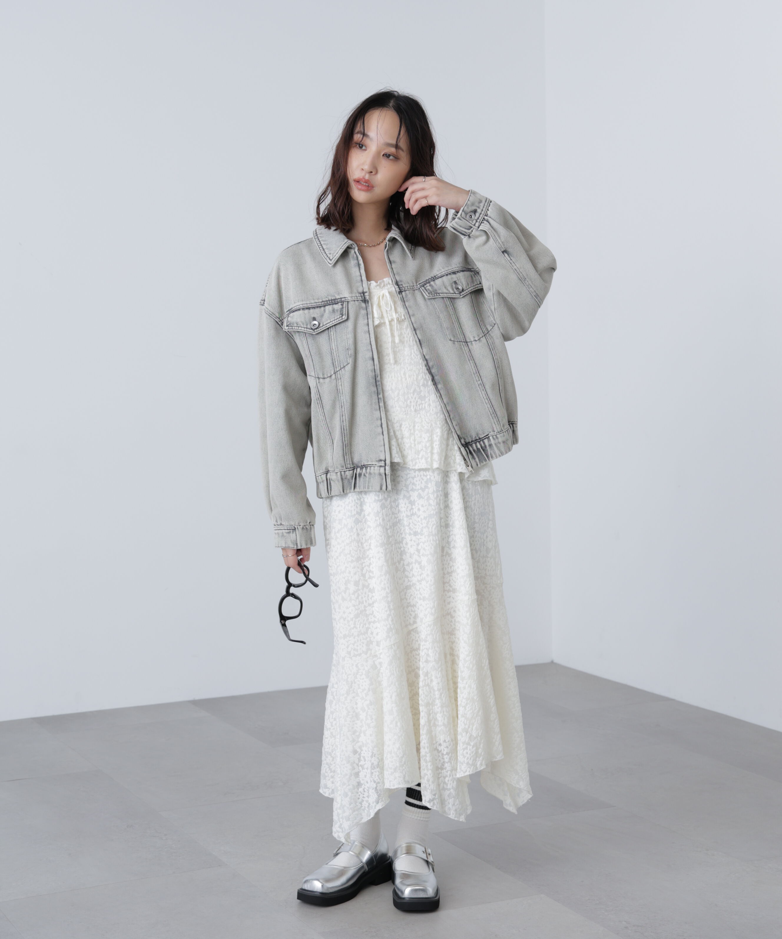  「オーバーサイズデニムジャケット」|ブルゾン・スタジャン|