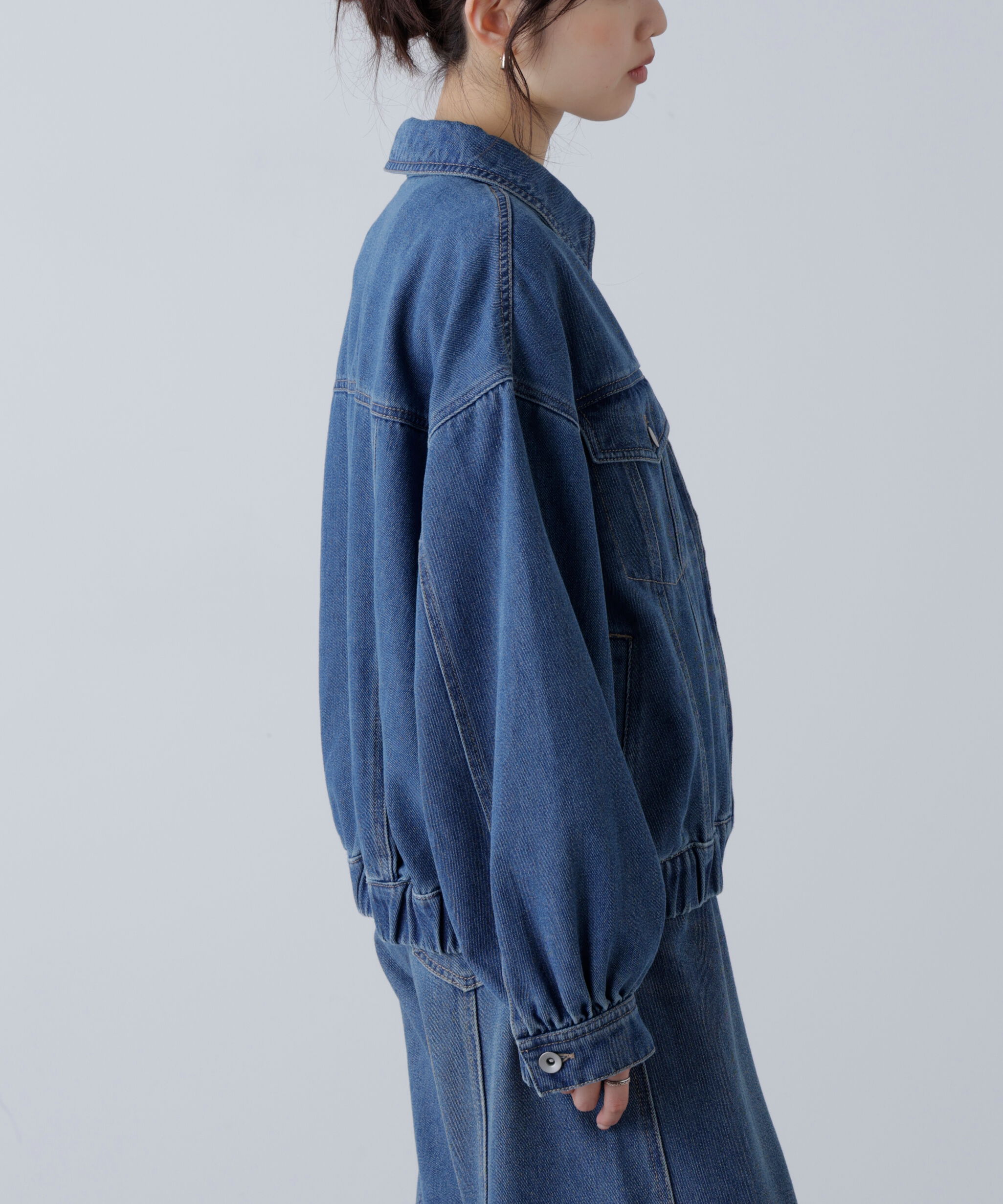  「オーバーサイズデニムジャケット」|ブルゾン・スタジャン|