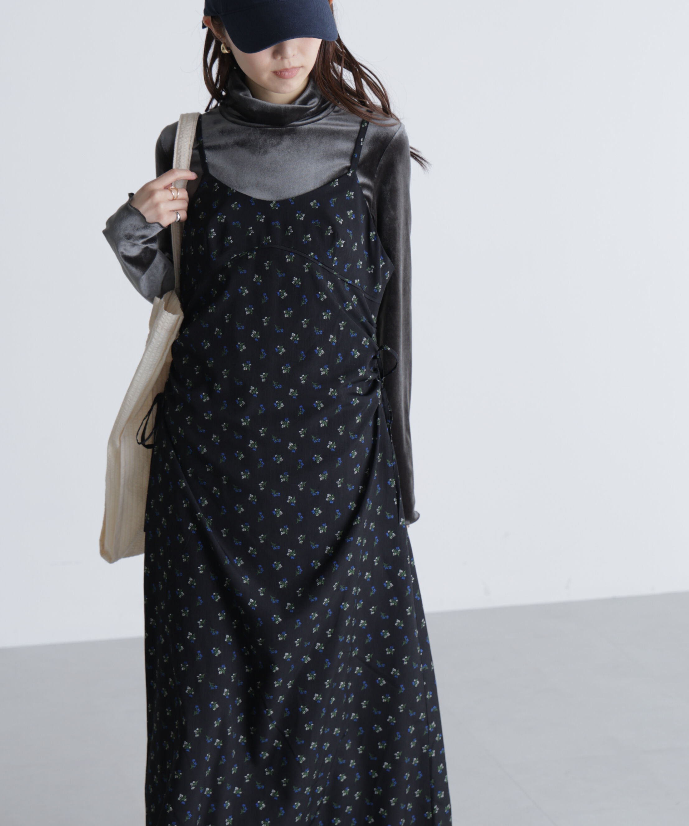  「小花柄ドロストキャミワンピース」|ワンピース|