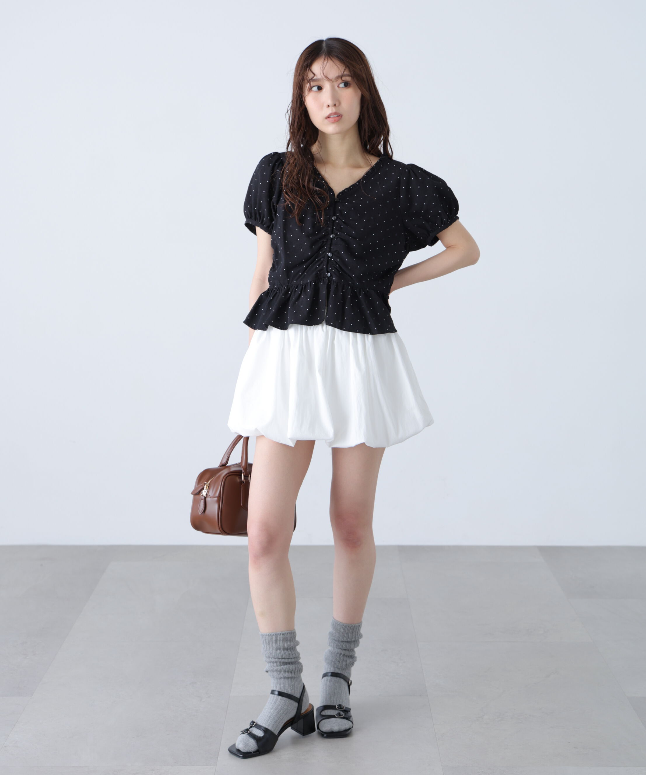  「ペプラムギャザーブラウス」|シャツ・ブラウス|