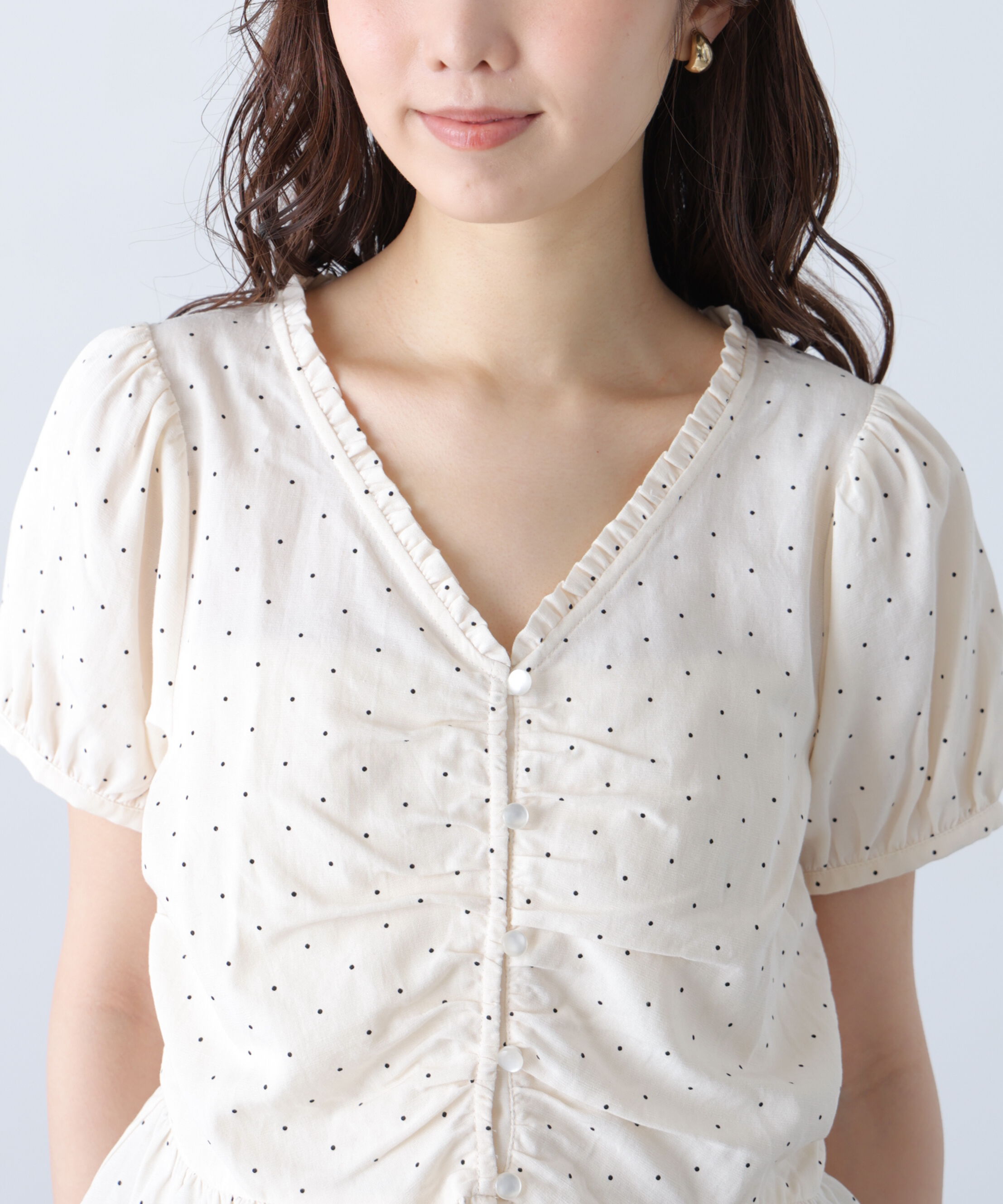  「ペプラムギャザーブラウス」|シャツ・ブラウス|