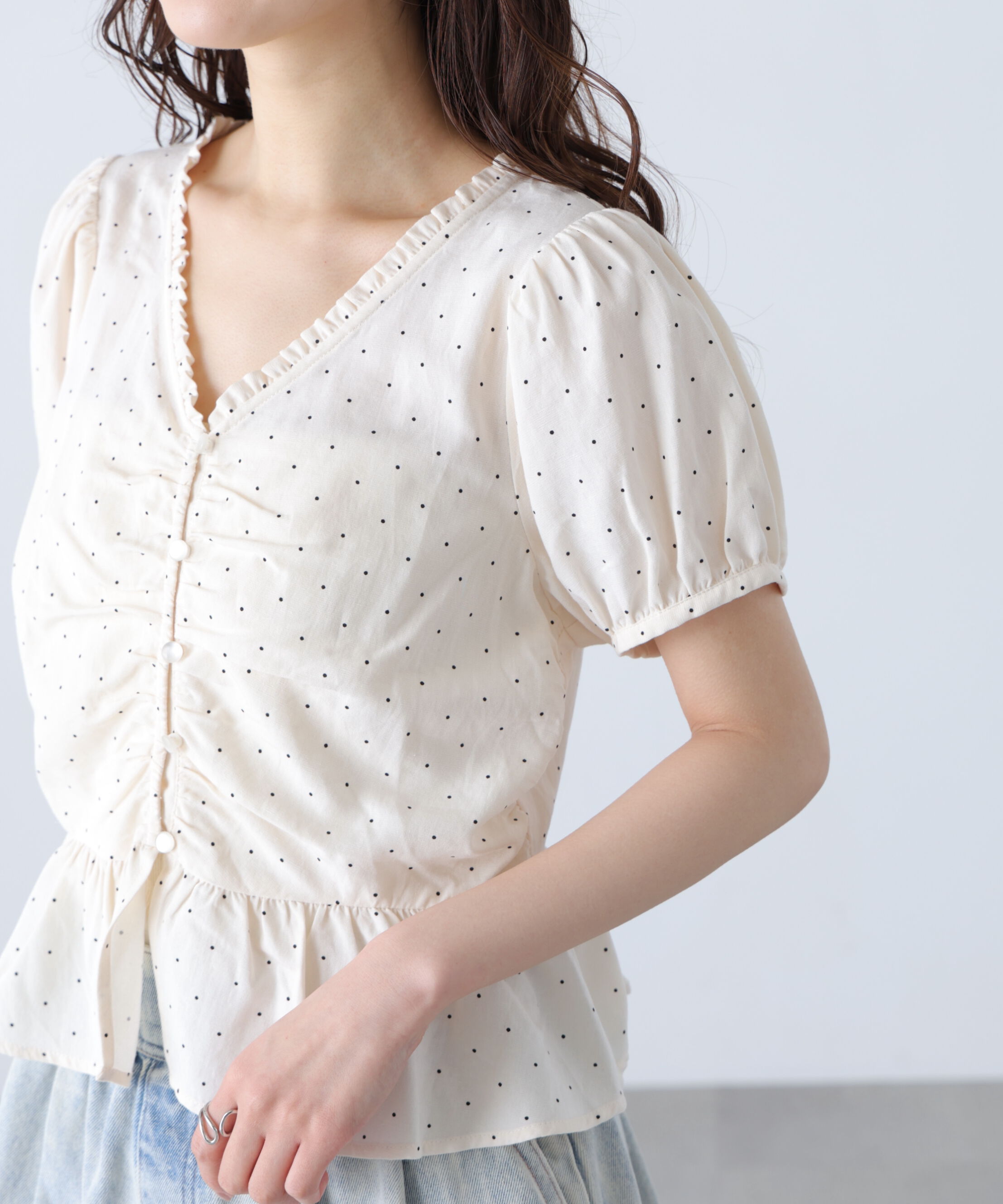  「ペプラムギャザーブラウス」|シャツ・ブラウス|