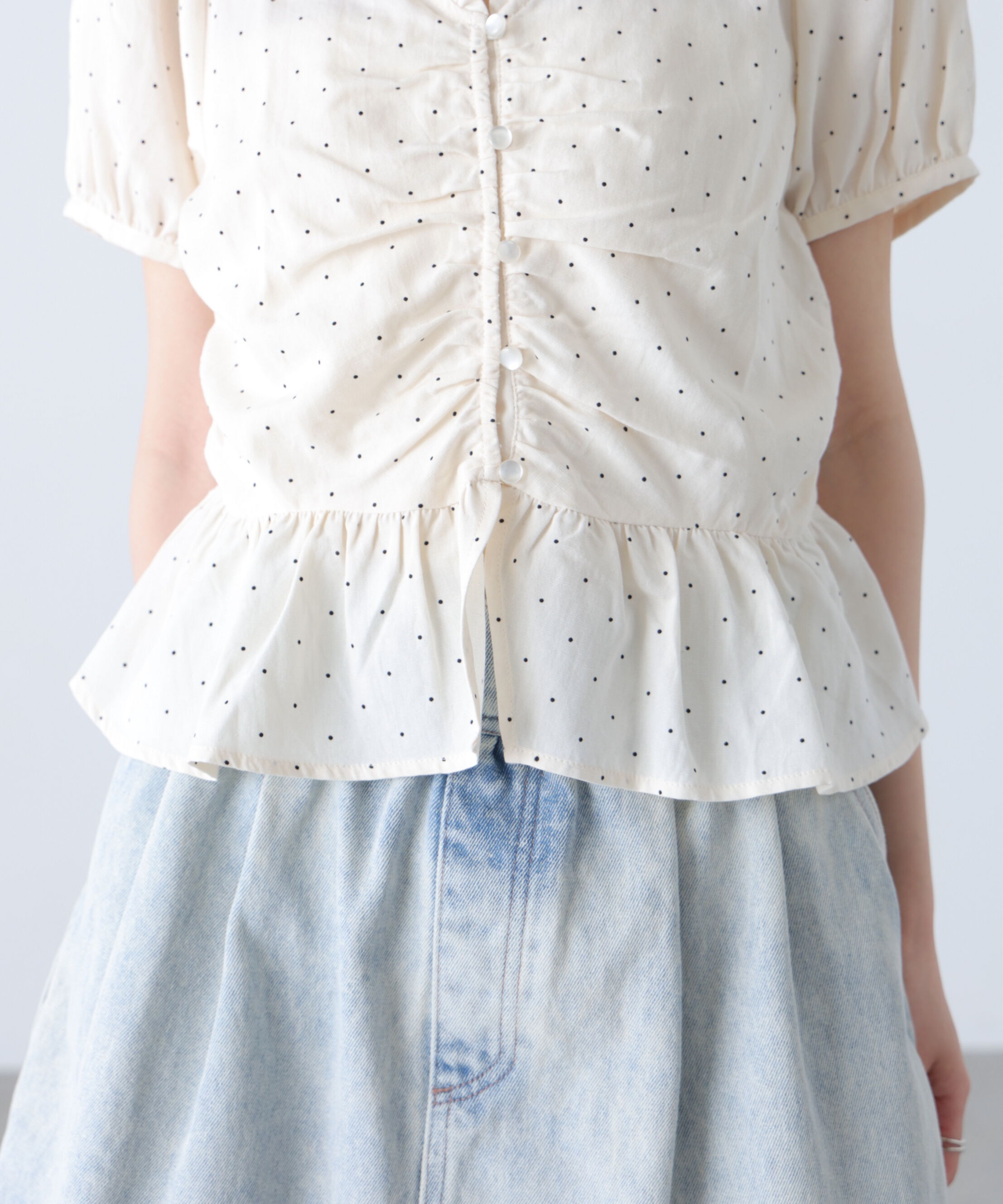  「ペプラムギャザーブラウス」|シャツ・ブラウス|