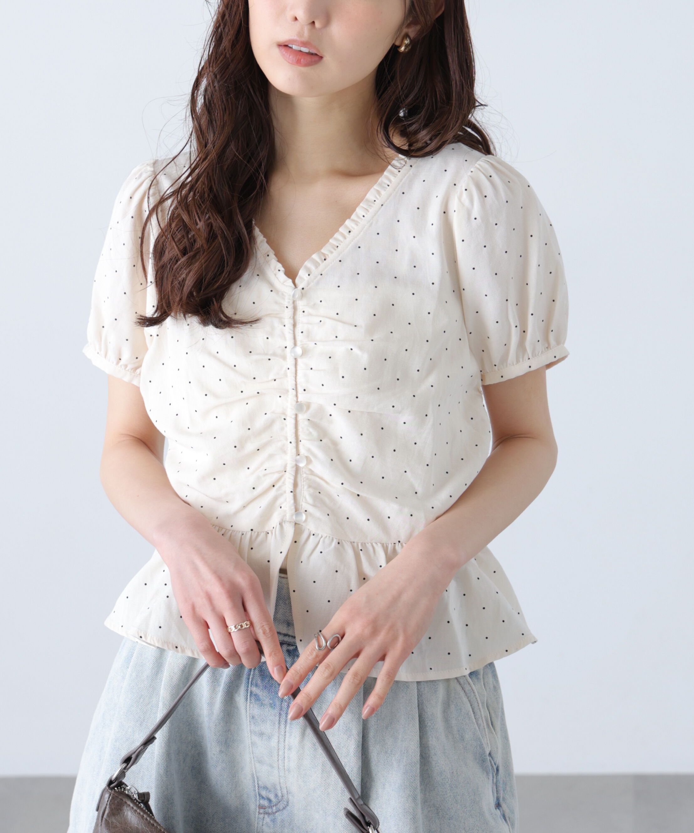  「ペプラムギャザーブラウス」|シャツ・ブラウス|