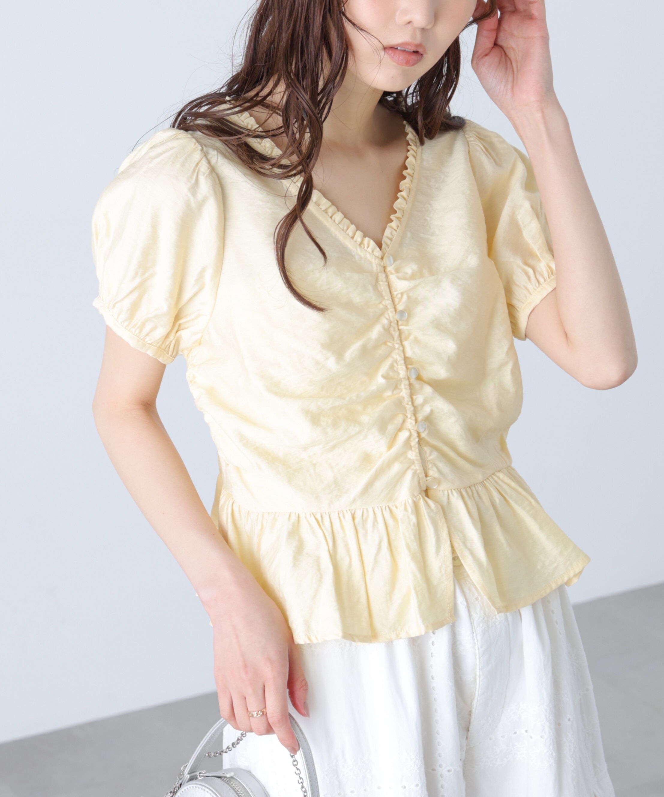  「ペプラムギャザーブラウス」|シャツ・ブラウス|