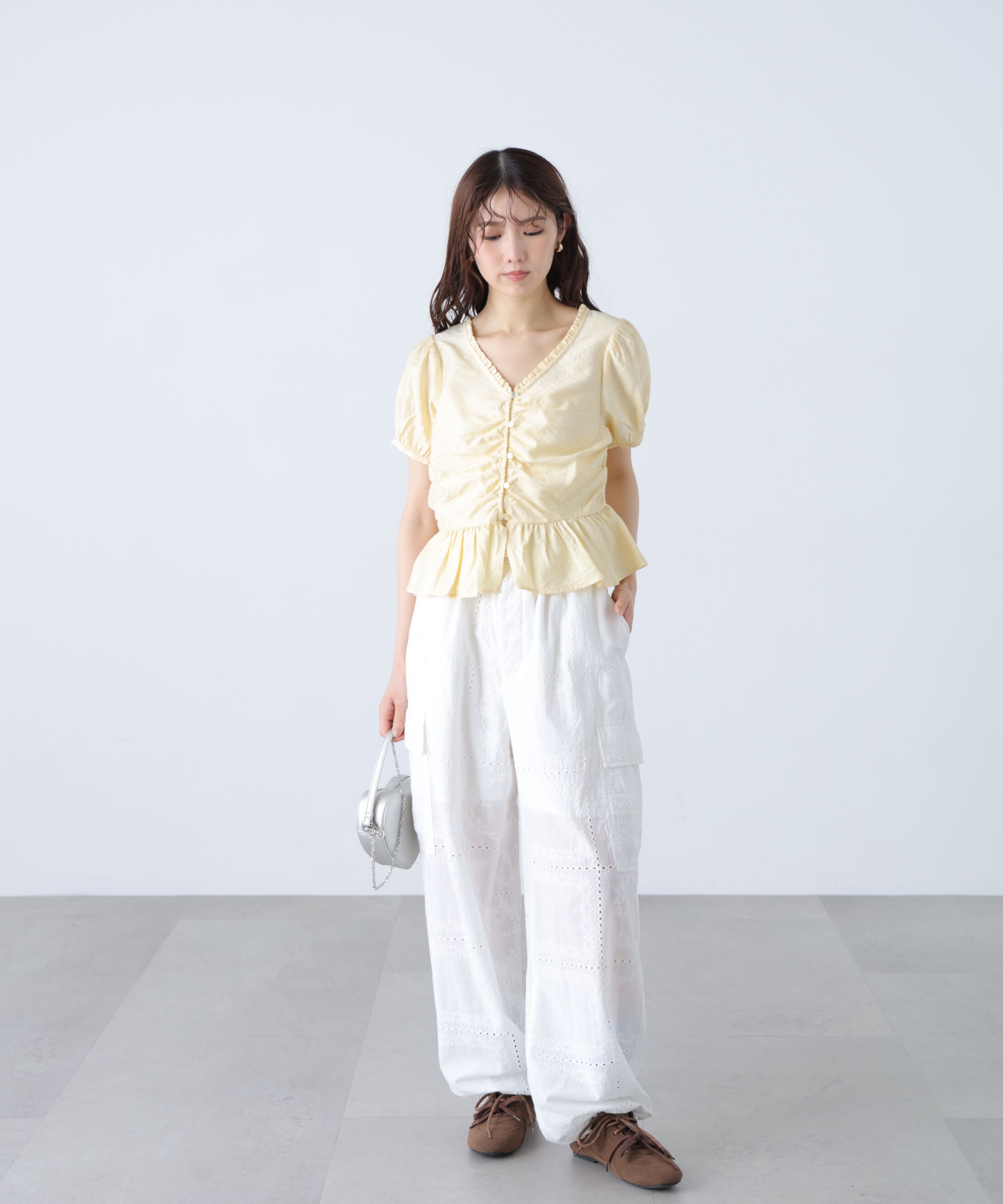  「ペプラムギャザーブラウス」|シャツ・ブラウス|