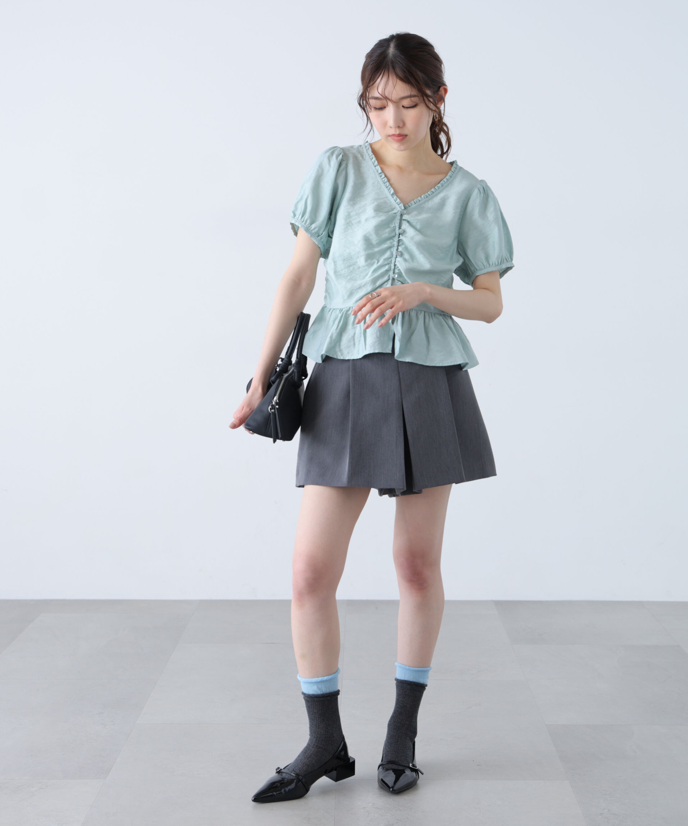  「ペプラムギャザーブラウス」|シャツ・ブラウス|