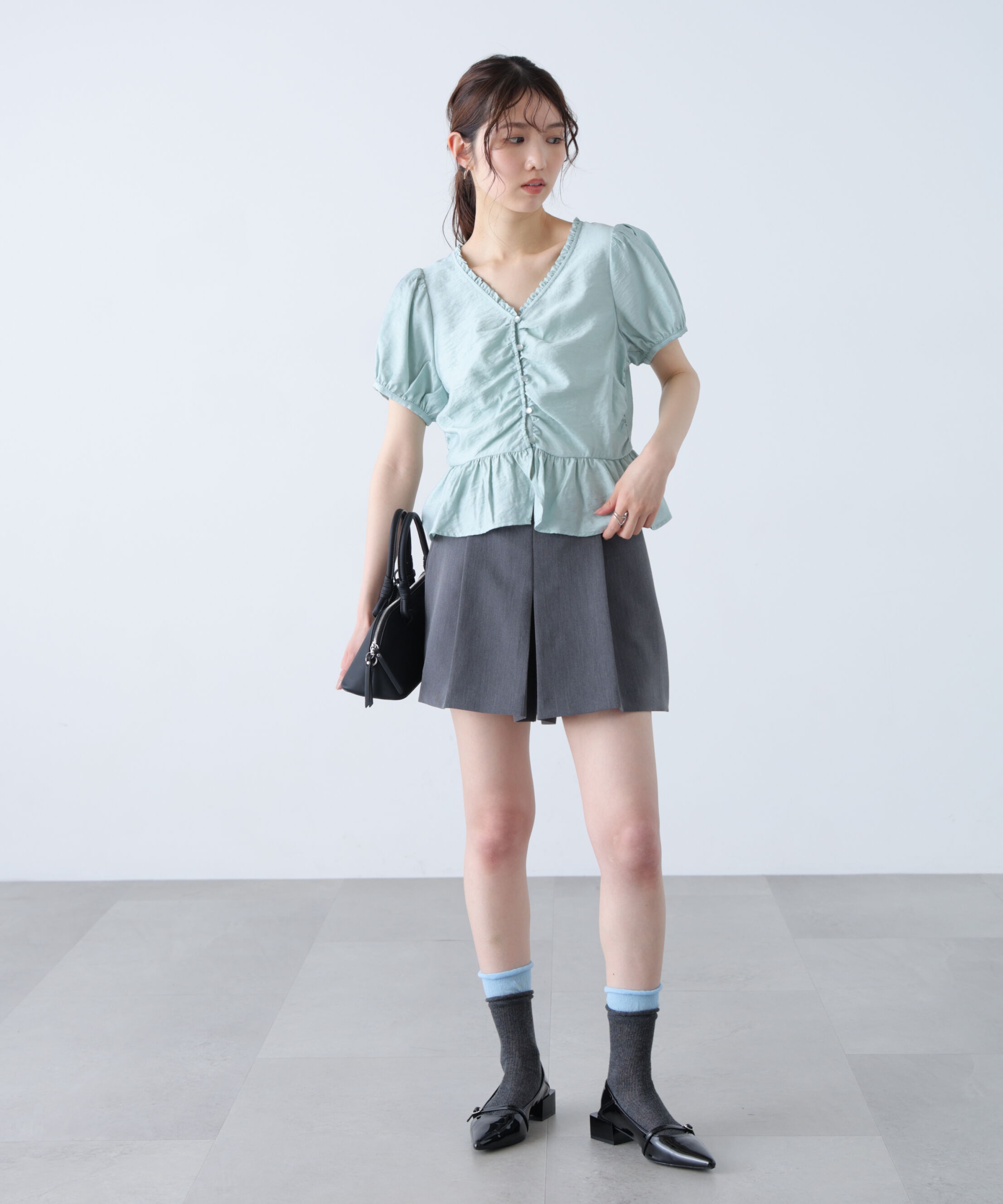  「ペプラムギャザーブラウス」|シャツ・ブラウス|