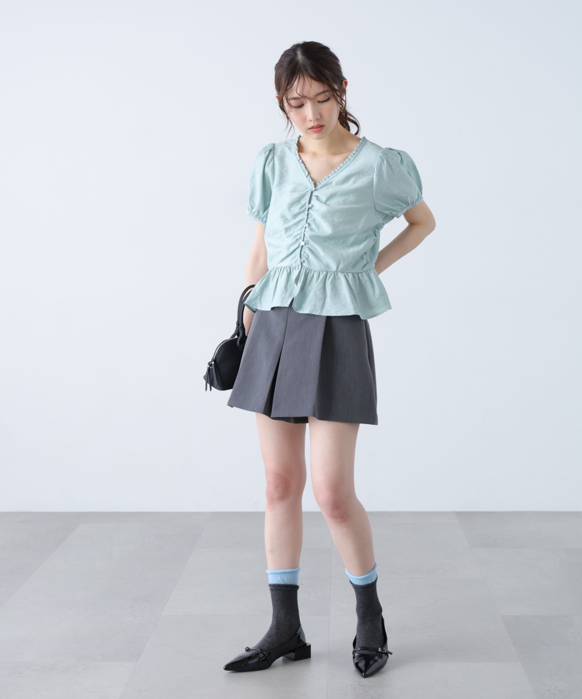  「ペプラムギャザーブラウス」|シャツ・ブラウス|