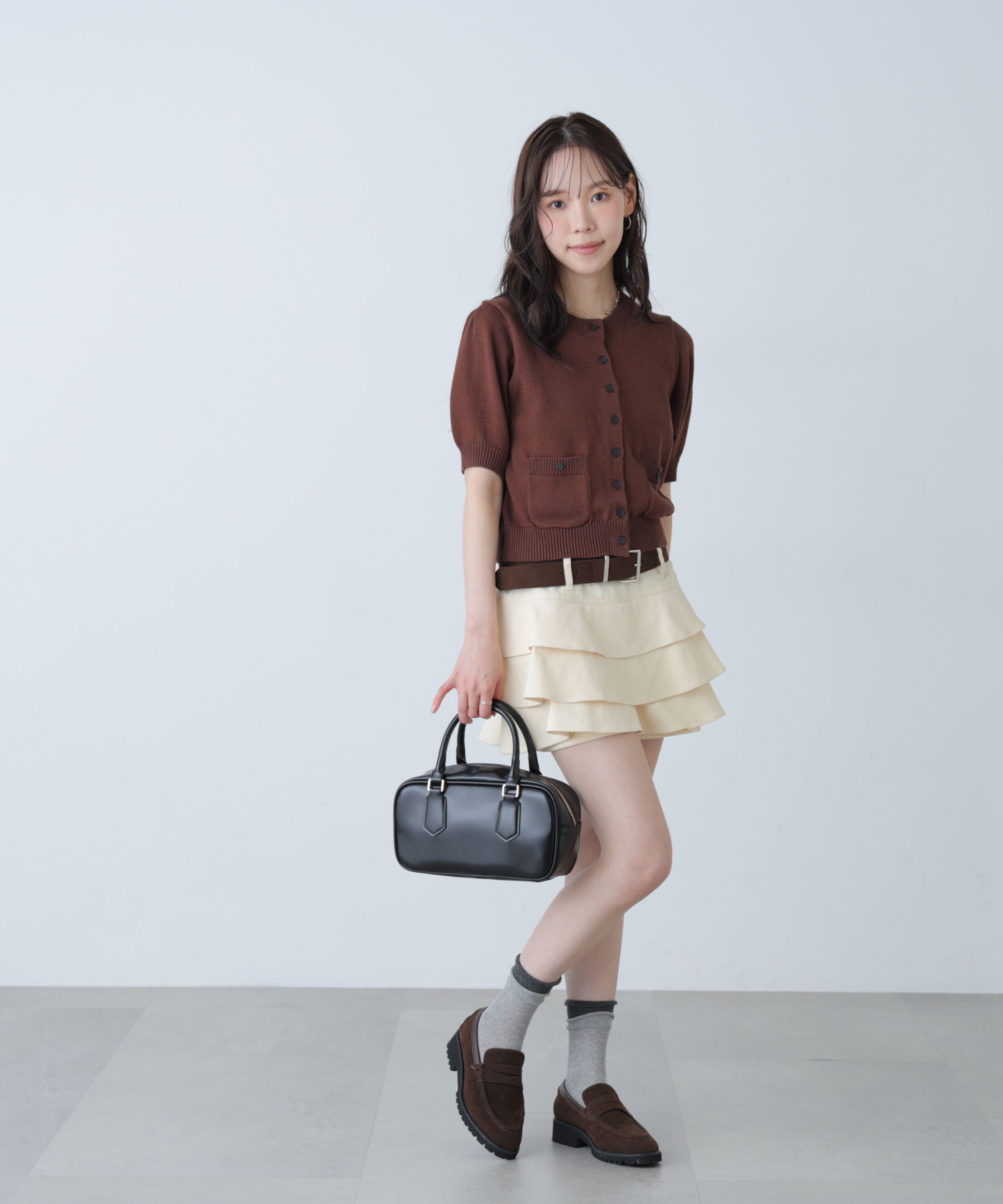  「ティアードフリルベルト付きミニスカート」|スカート|