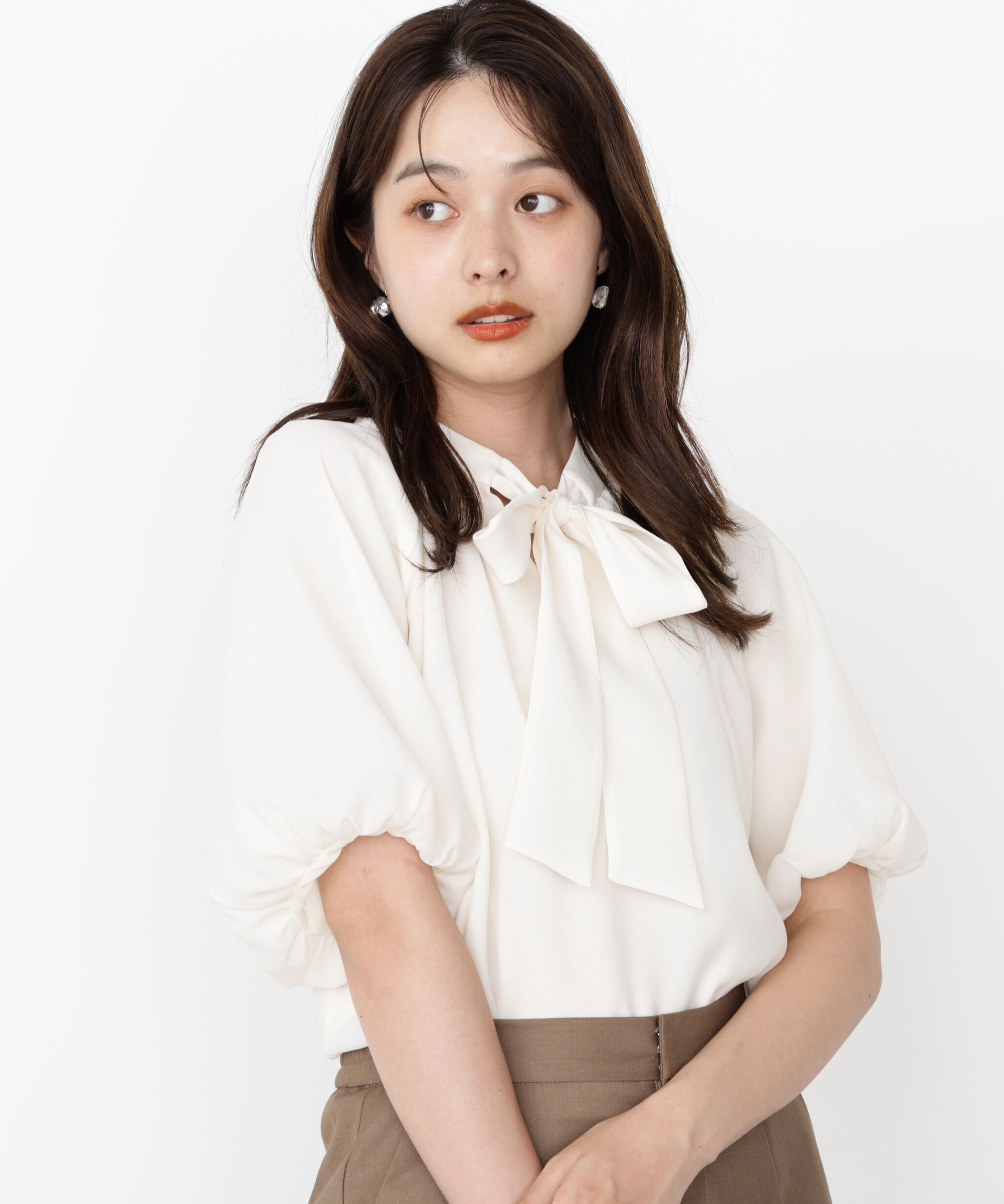 PROPORTION BODY DRESSING「バルーンスリーブリボンブラウス」|シャツ・ブラウス|