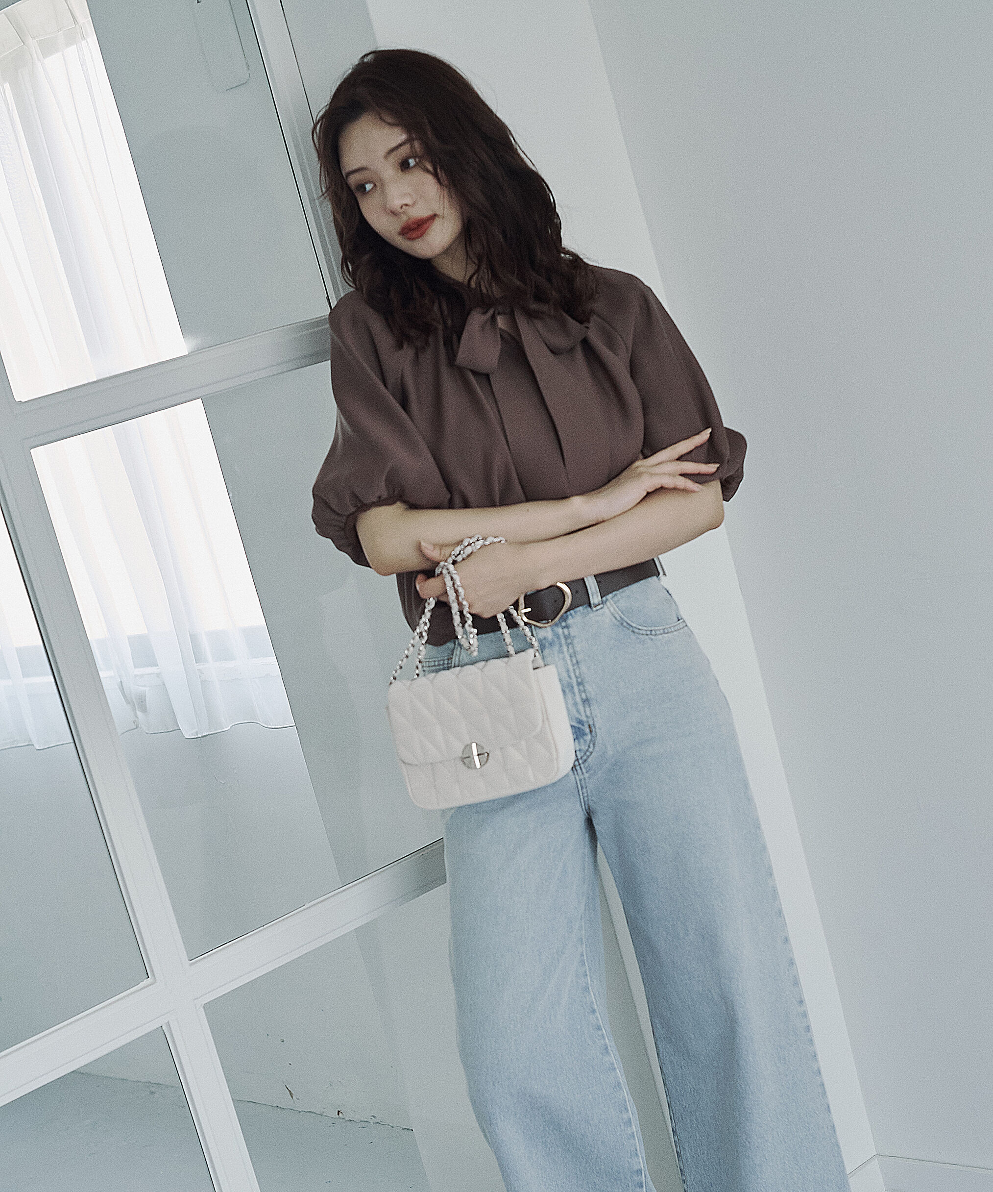 PROPORTION BODY DRESSING「バルーンスリーブリボンブラウス」|シャツ・ブラウス|