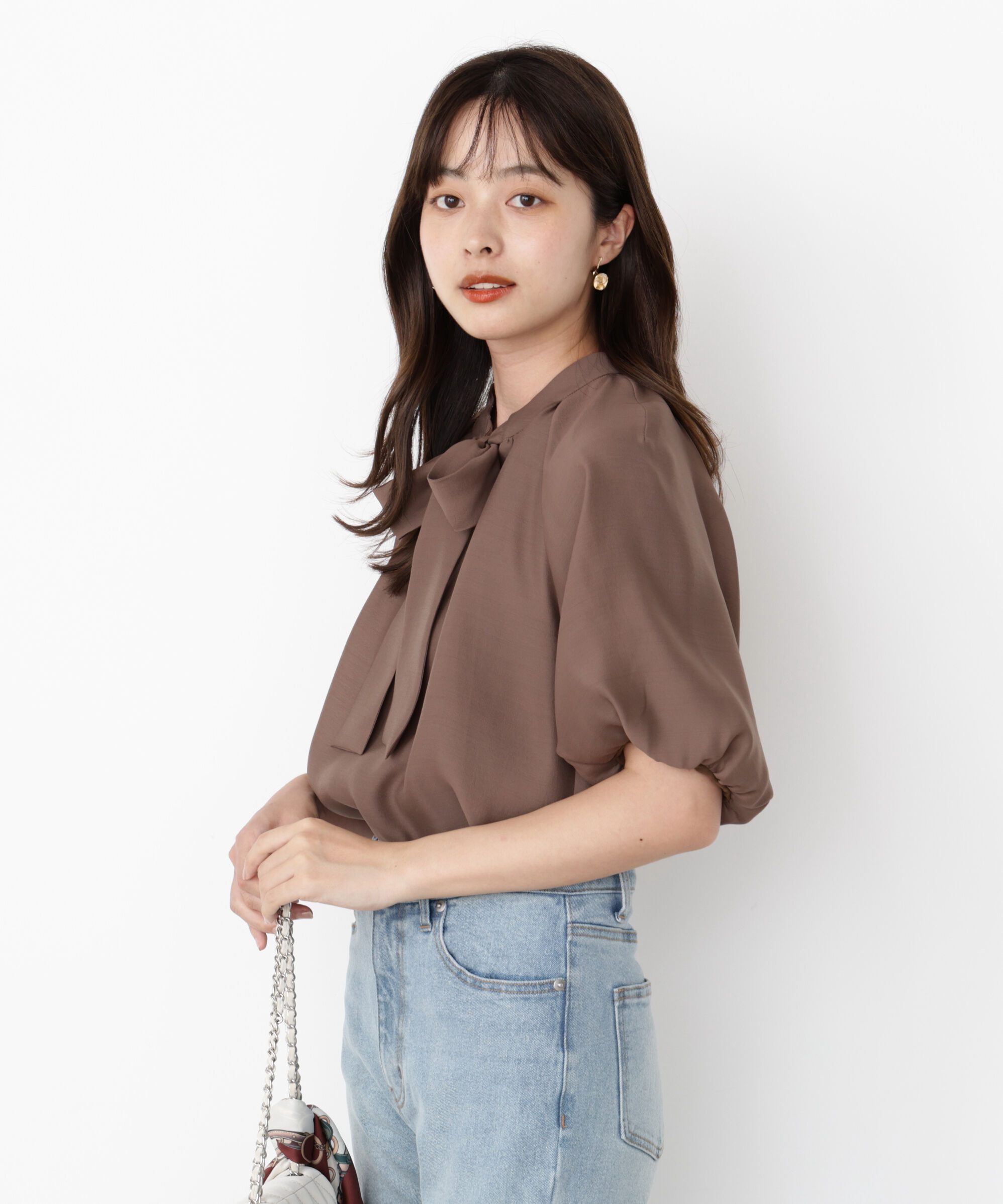 PROPORTION BODY DRESSING「バルーンスリーブリボンブラウス」|シャツ・ブラウス|