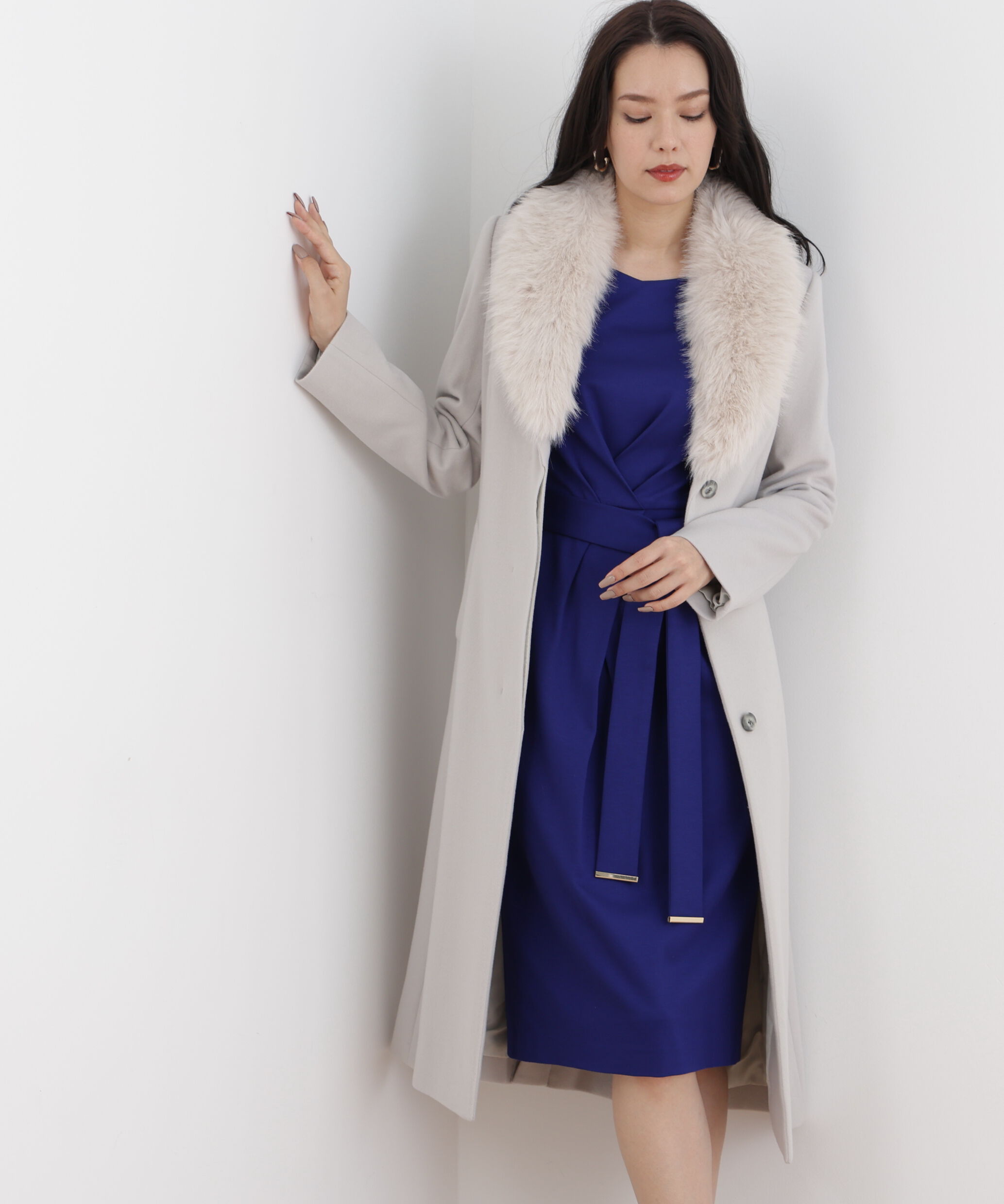  「カシミヤ混ベルテッドコート」|その他|