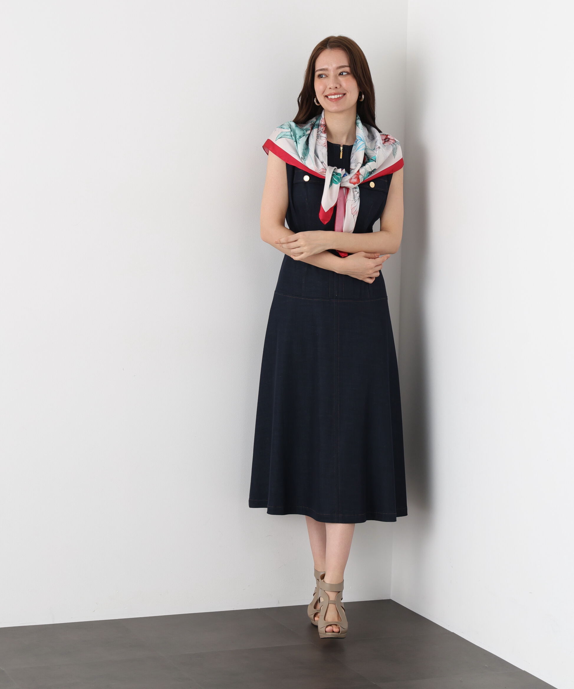  「ボタニカルアートプリントスカーフ」|バンダナ・スカーフ|