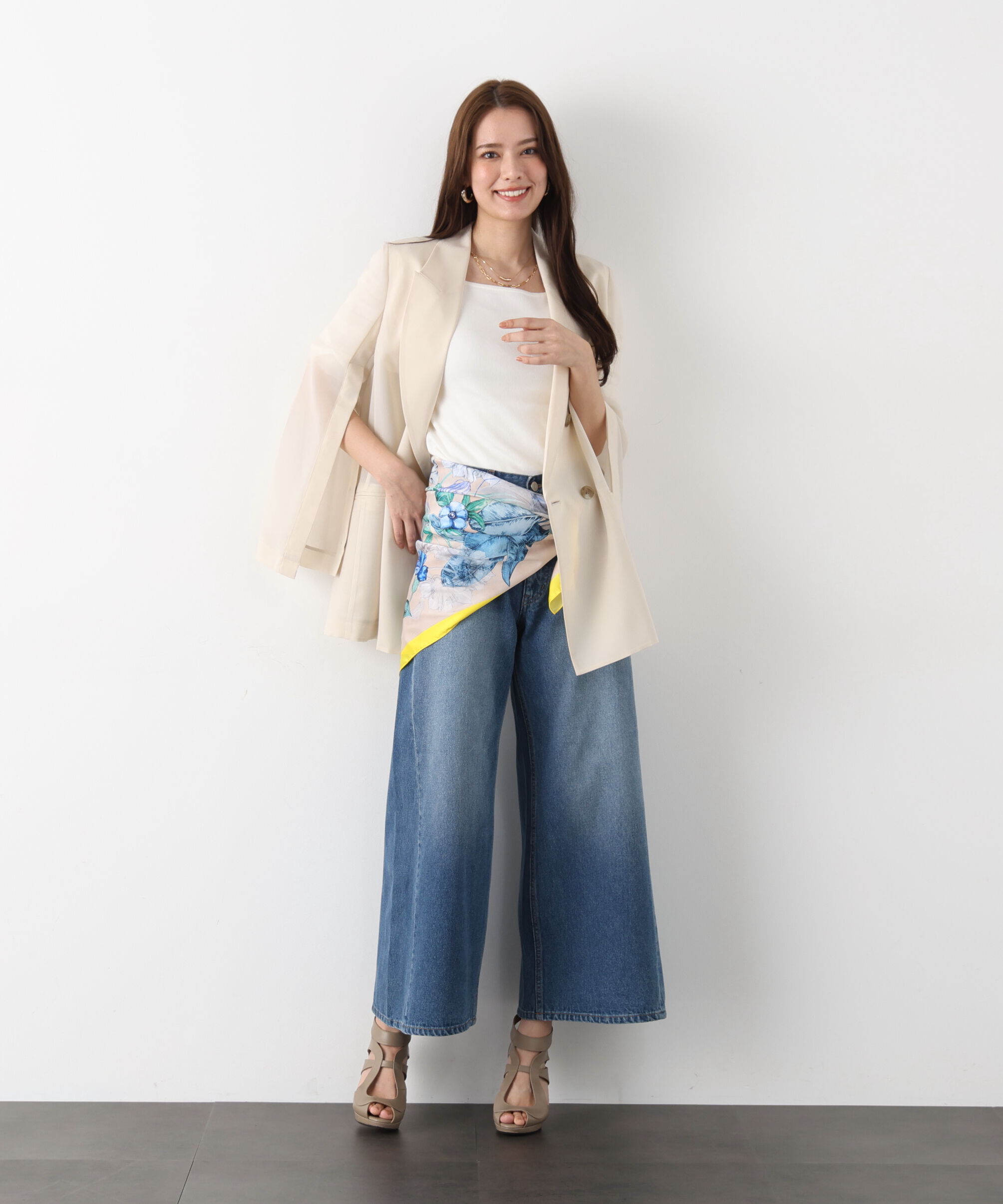  「ボタニカルアートプリントスカーフ」|バンダナ・スカーフ|