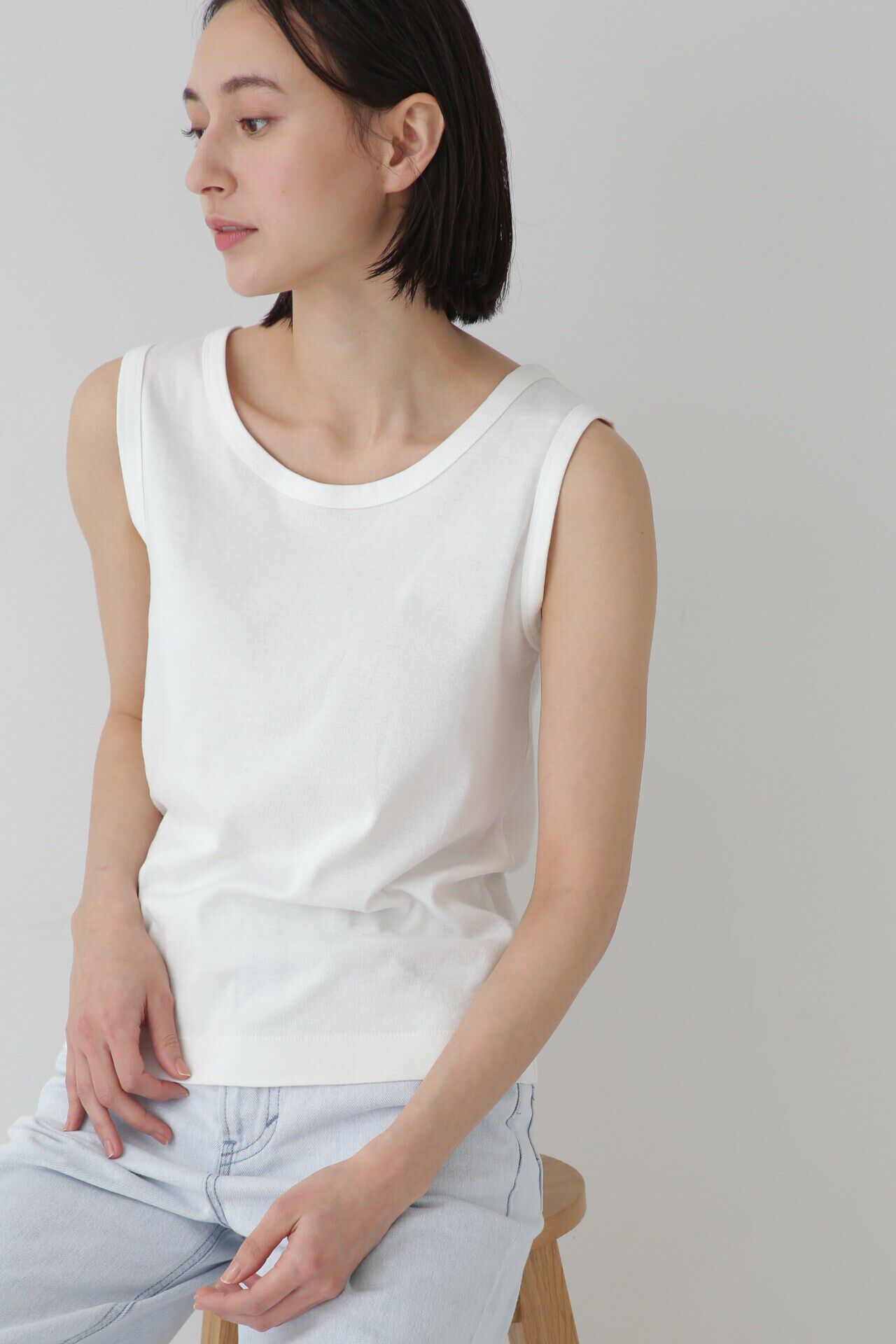  「◆オーガニックコットンタンクトップ」|Tシャツ・カットソー|ホワイト1