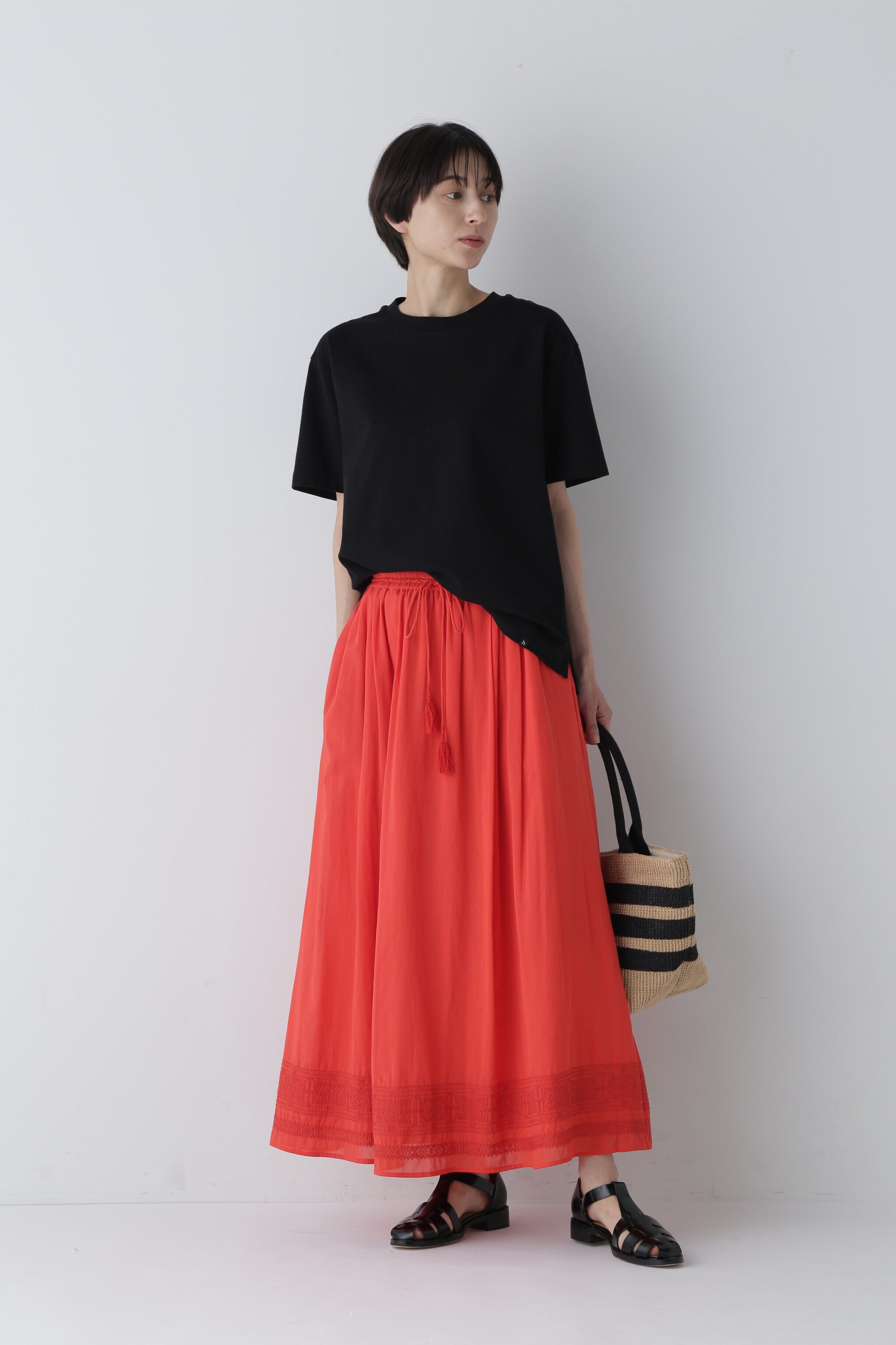  「◆インド刺繍コットンボイルスカート」|スカート|