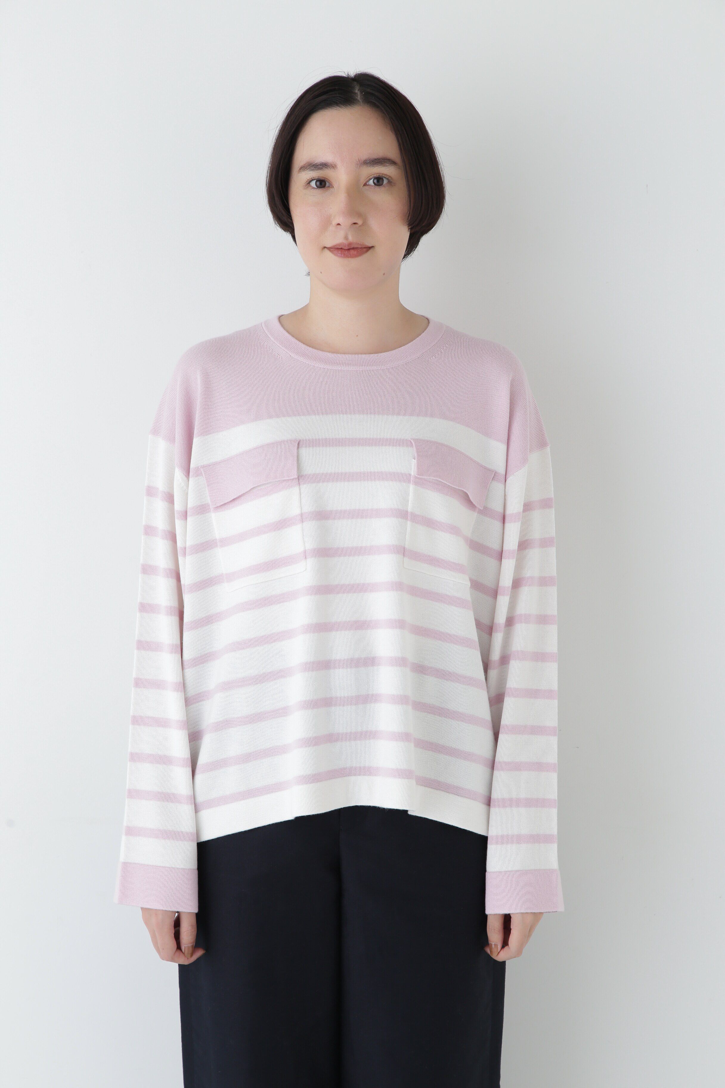  「◆【ウォッシャブル】梳毛ボーダープルオーバー」|ニット・セーター|