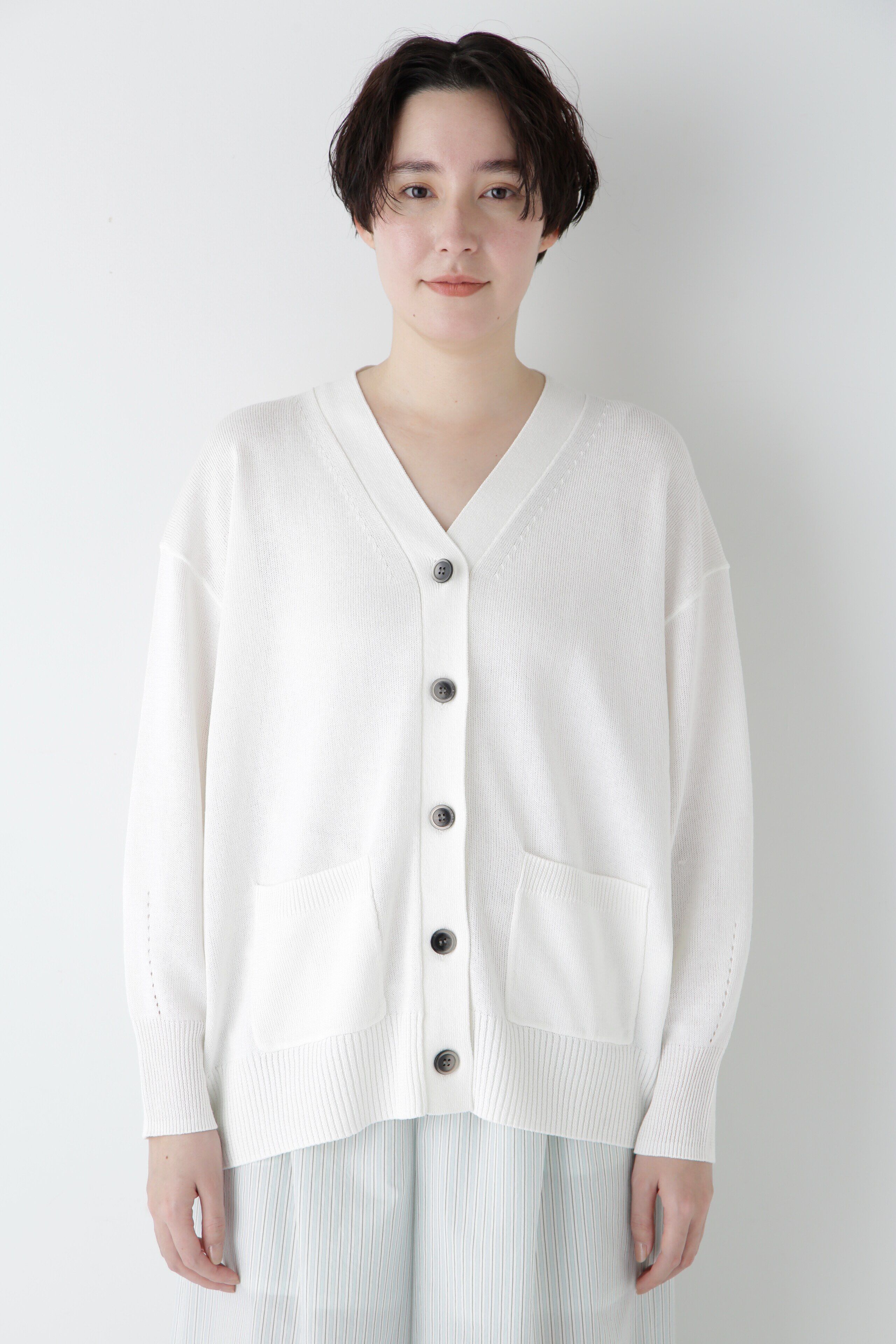  「◆【ウォッシャブル】ペーパーヤーンミドル丈カーディガン」|ニット・セーター|