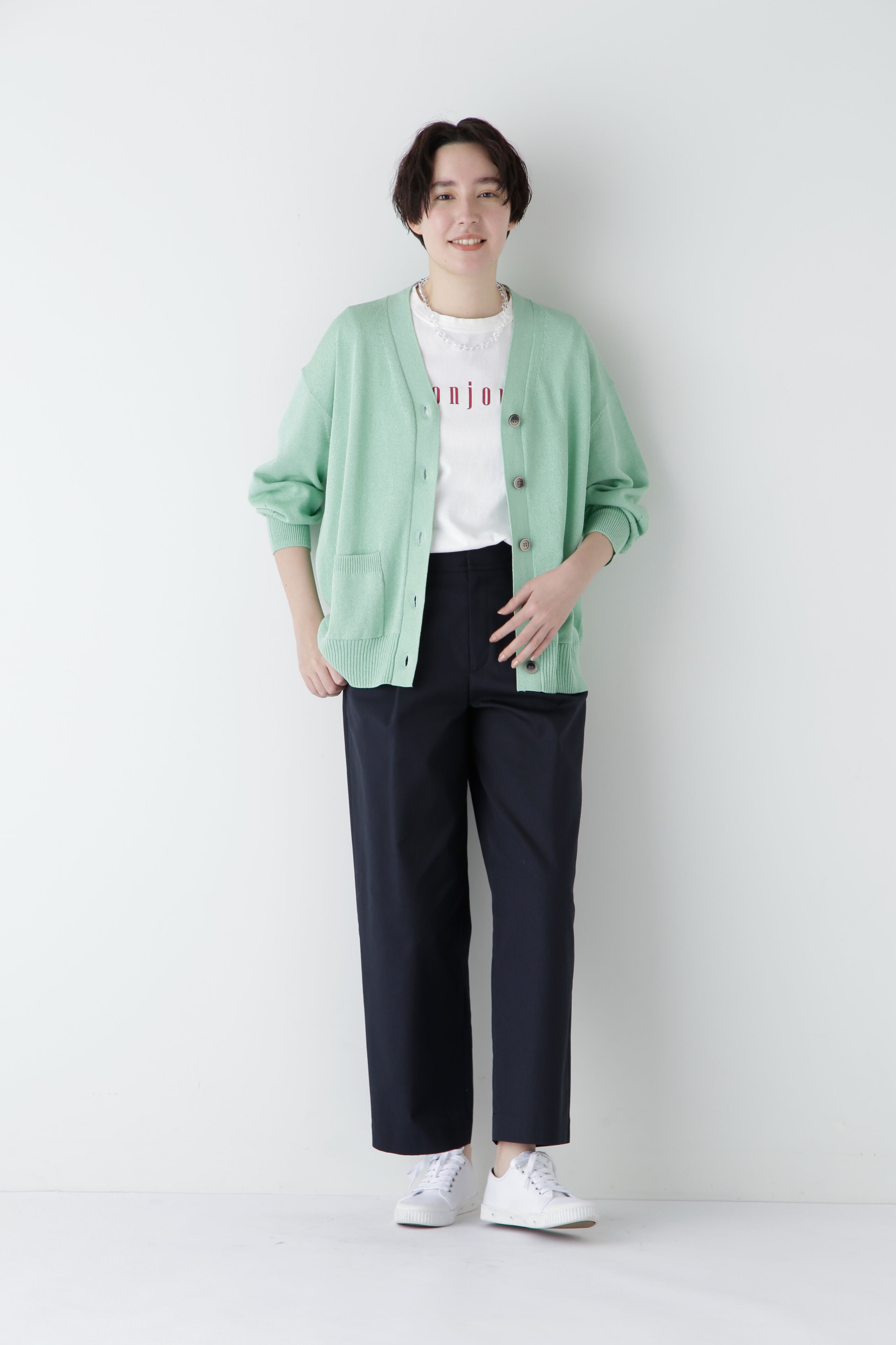  「◆【ウォッシャブル】ペーパーヤーンミドル丈カーディガン」|ニット・セーター|