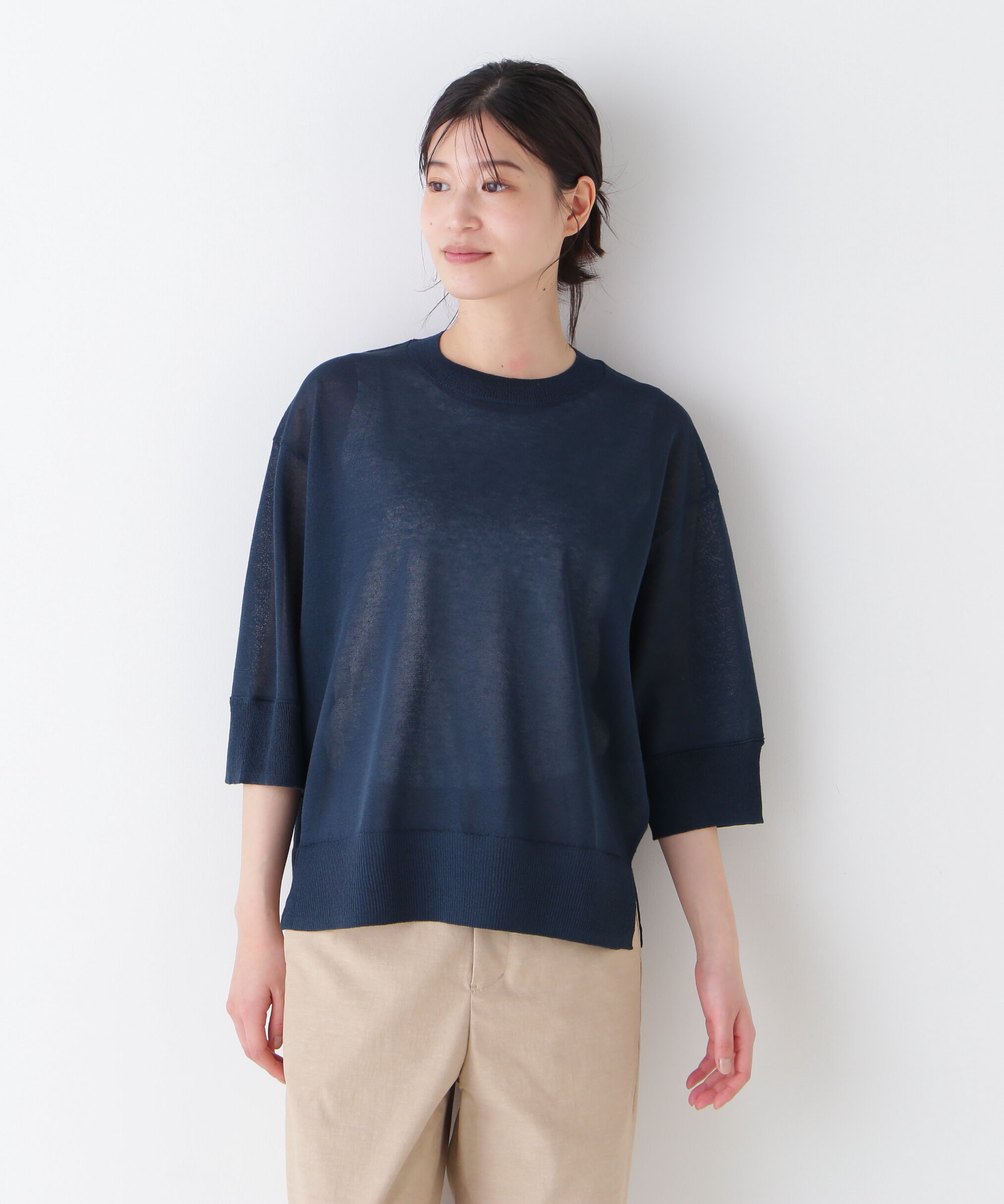  「◆シアーハイゲージクルーネックプルオーバー」|ニット・セーター|