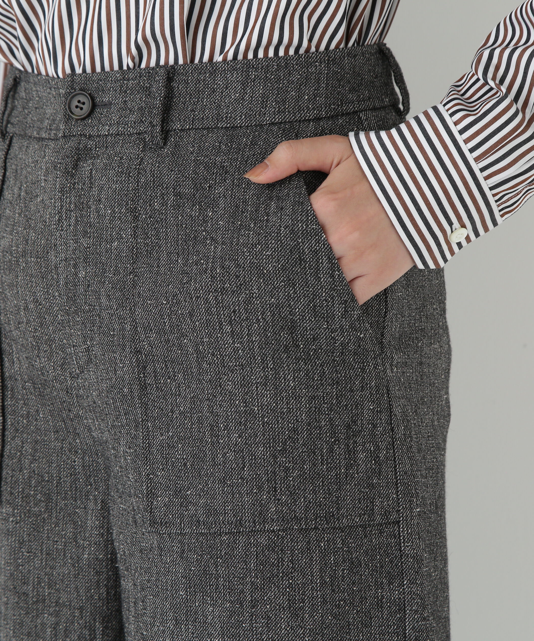  「◆シルクネップツイルツィードベイカーセミワイドパンツ」|その他|