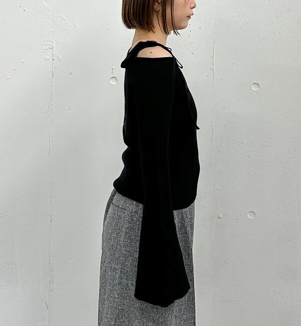 archives「ベロア肩リボンオフショルニットプルオーバー」|ニット・セーター|