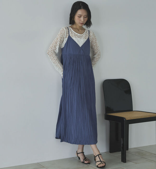 Doux archives「割繊ワッシャーキャミワンピ―ス」|ワンピース|BLUE