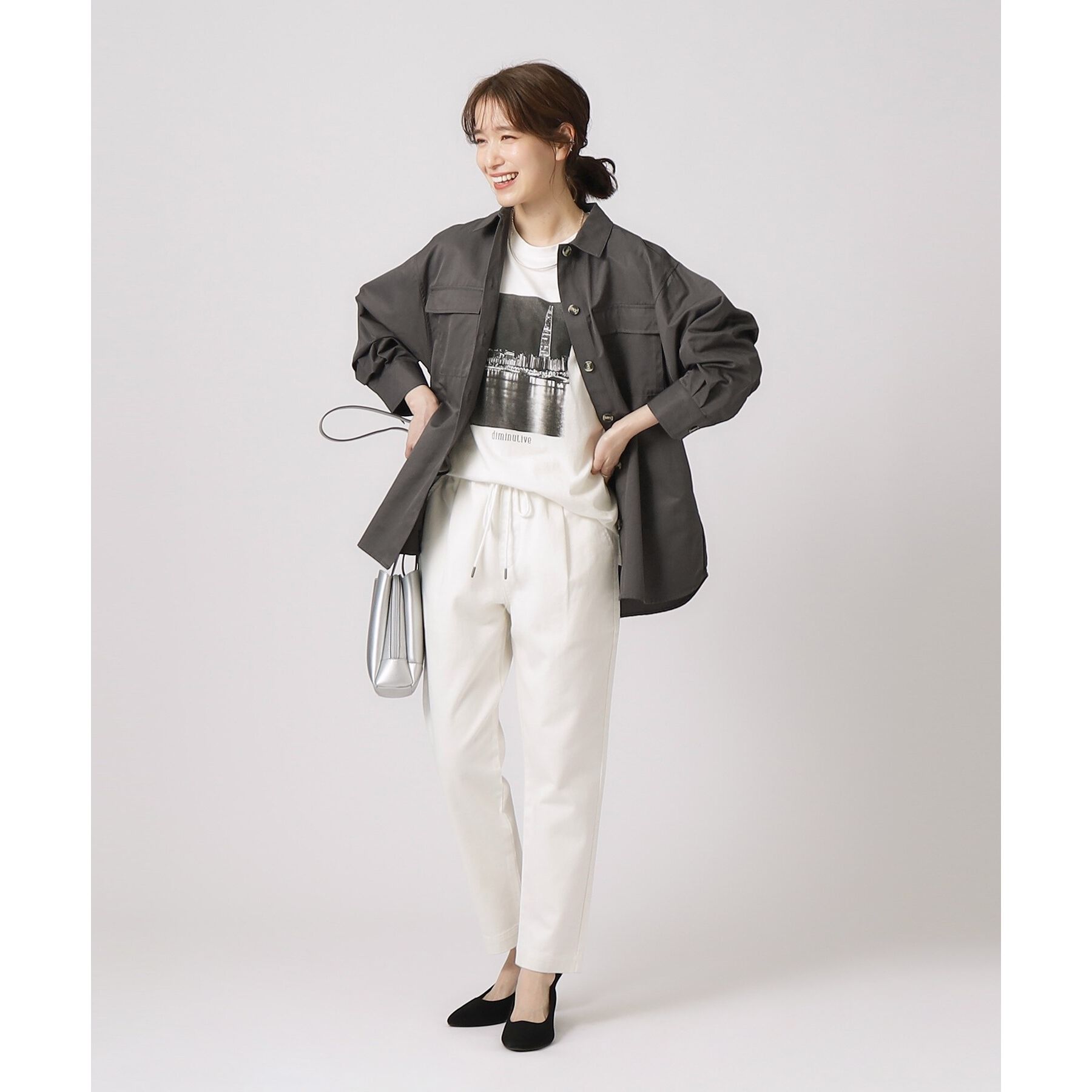 SHOO･LA･RUE「【SS-3L/洗える/美脚シルエット】ボトム選びが難しい方の救世主 デニムイージーテーパードパンツ」|デニム|