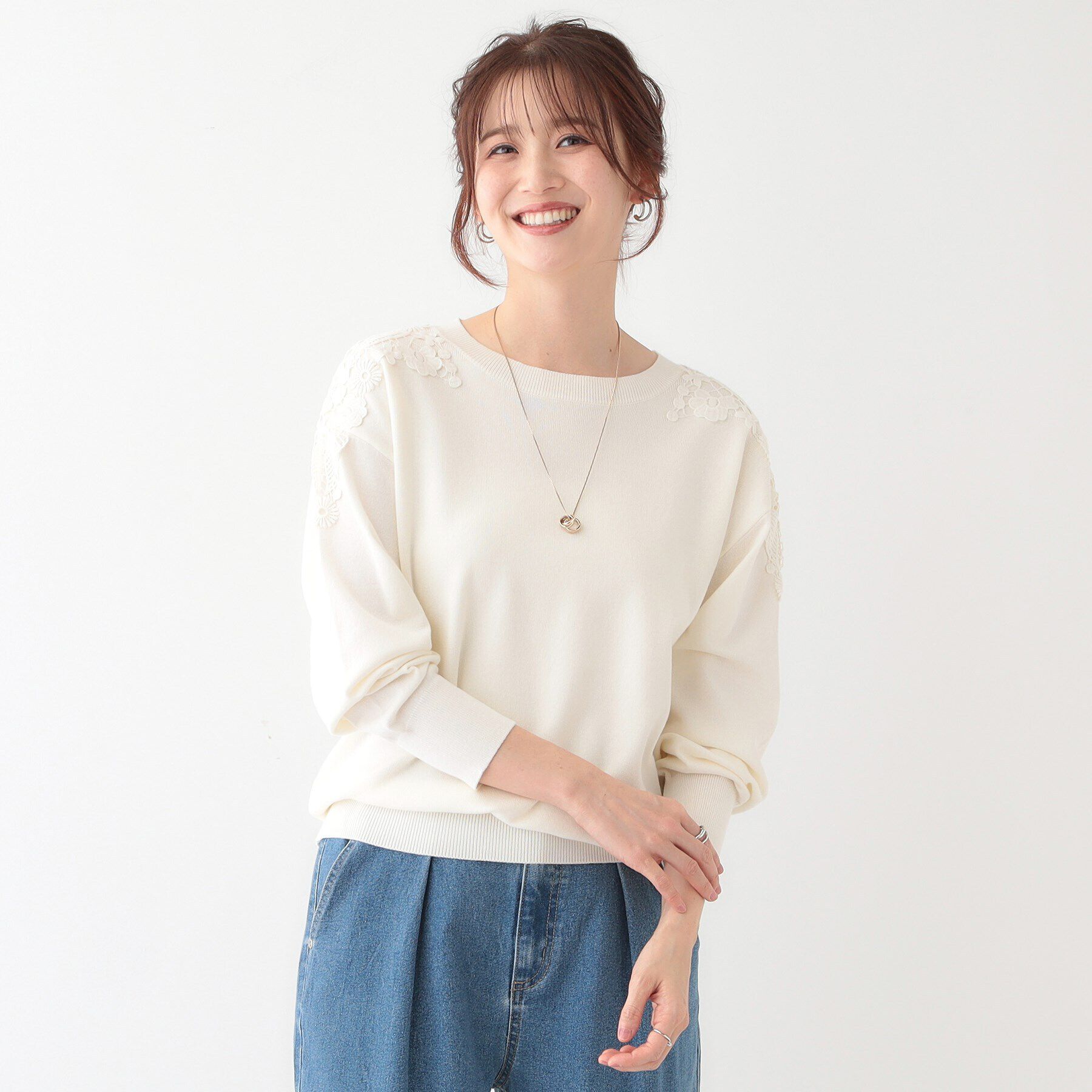 SHOO･LA･RUE「肩レースが差をつける デザインニット」|ニット・セーター|