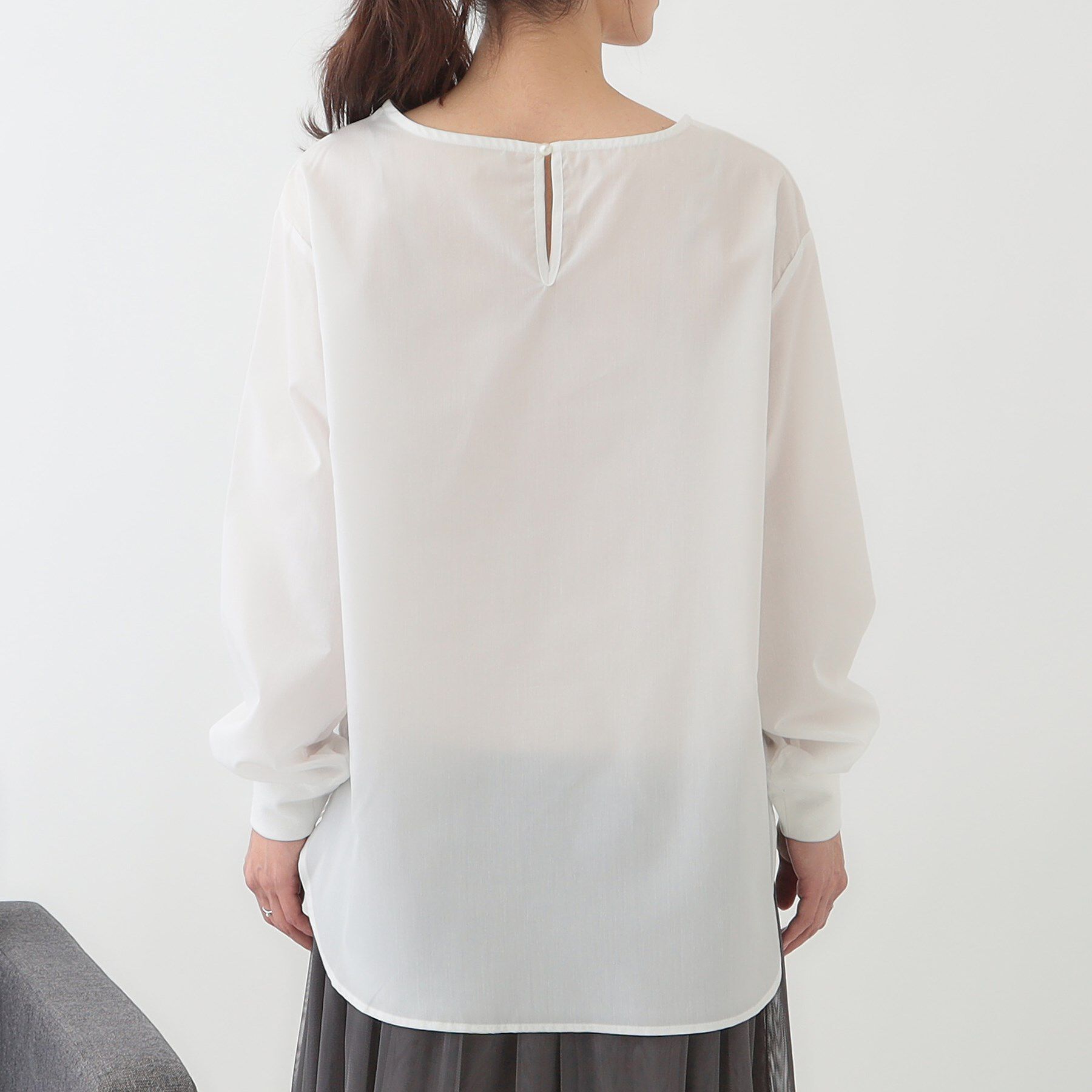 SHOO･LA･RUE「【洗える/S-LL/2点セット】透かし柄ベスト+ブラウス」|ニット・セーター|