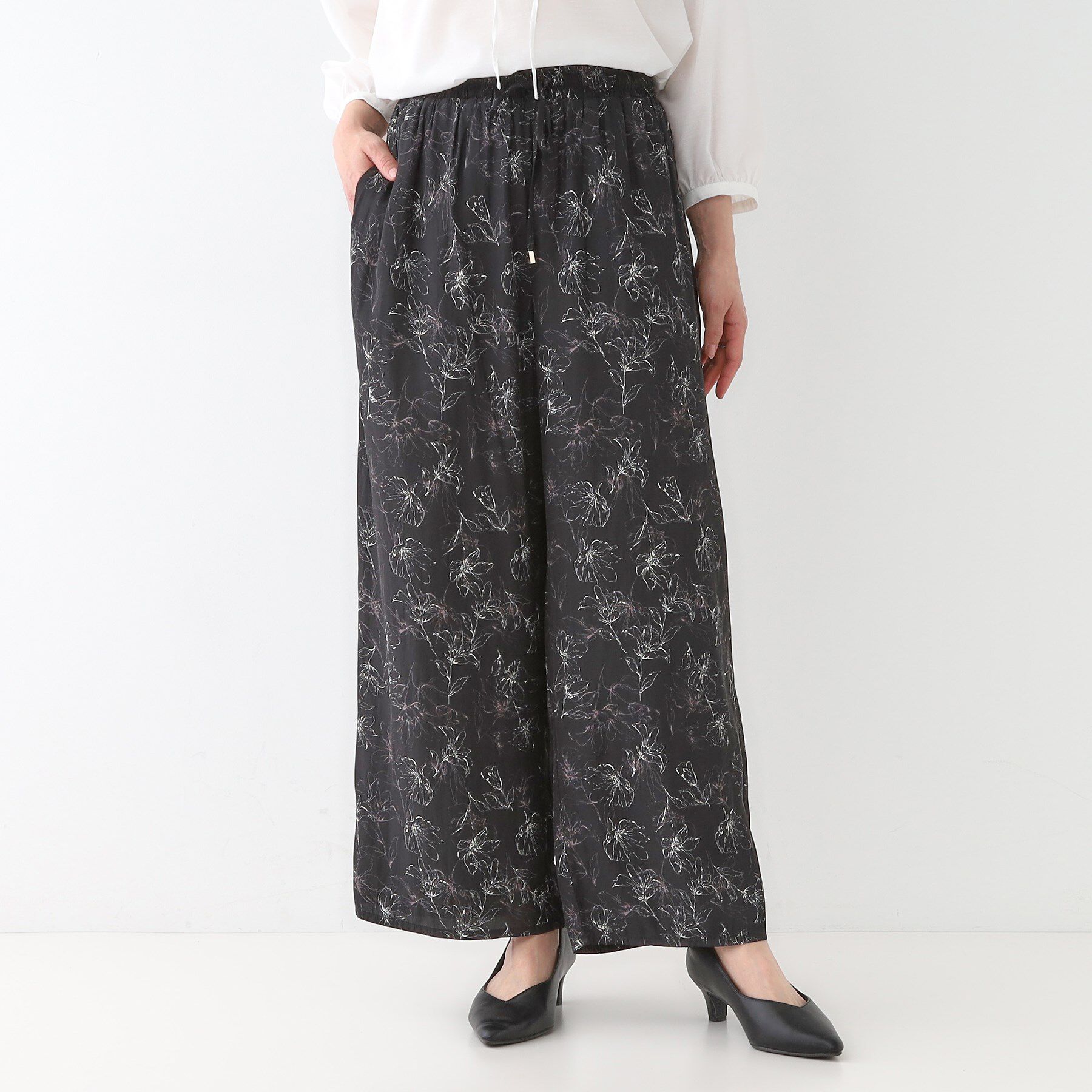 SHOO･LA･RUE「【高レビュー/着丈選べる】さらり柔らか マットサテンワイドパンツ」|その他|