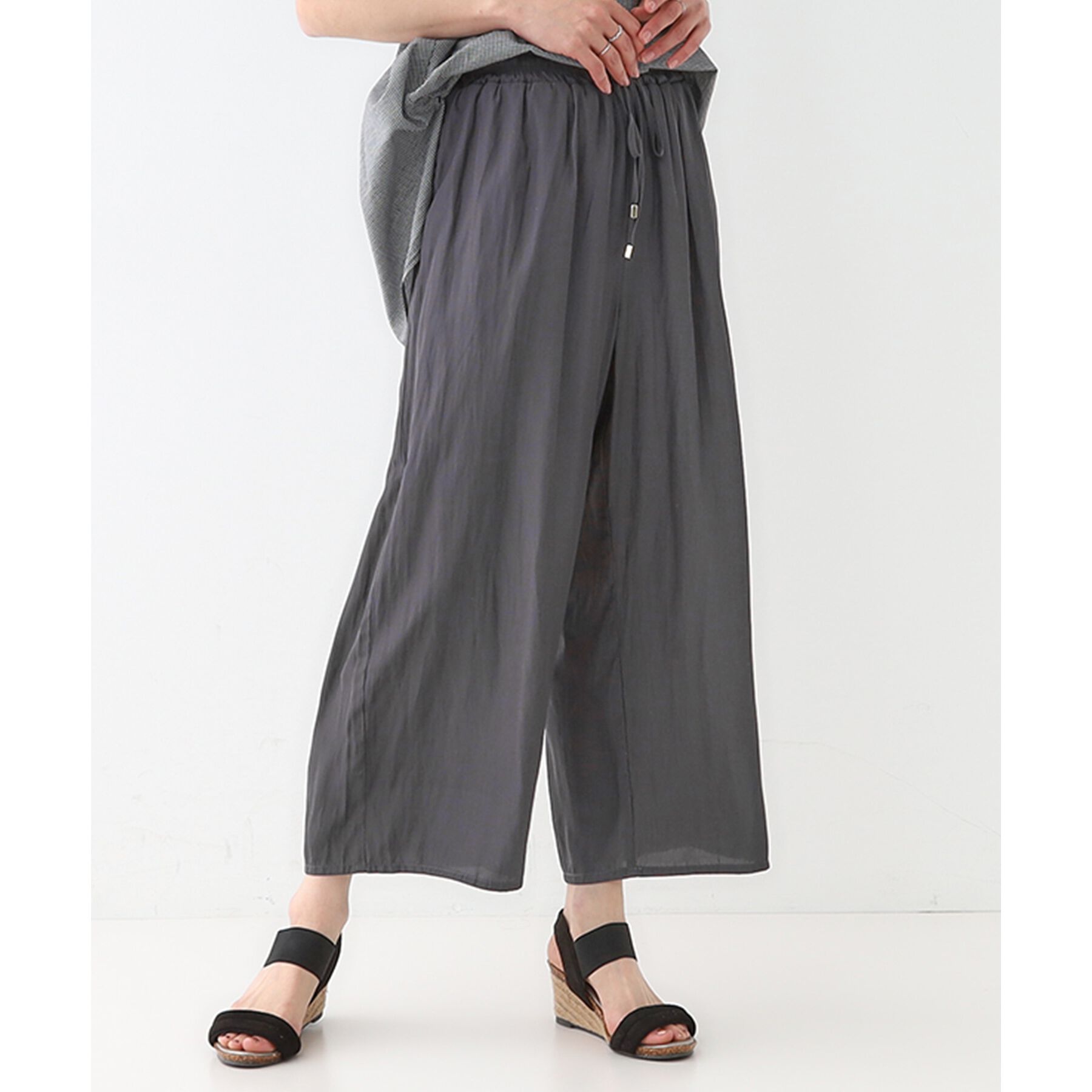 SHOO･LA･RUE「【高レビュー/着丈選べる】さらり柔らか マットサテンワイドパンツ」|その他|