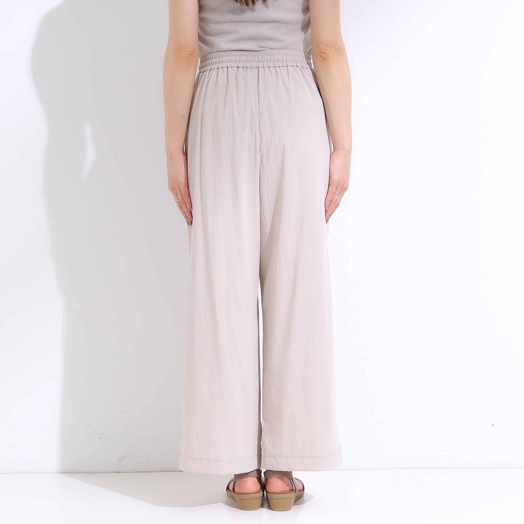 SHOO･LA･RUE「【着丈選べる/S-LL】触れる度ひんやり ゆるきれい イージーワイドパンツ」|その他|