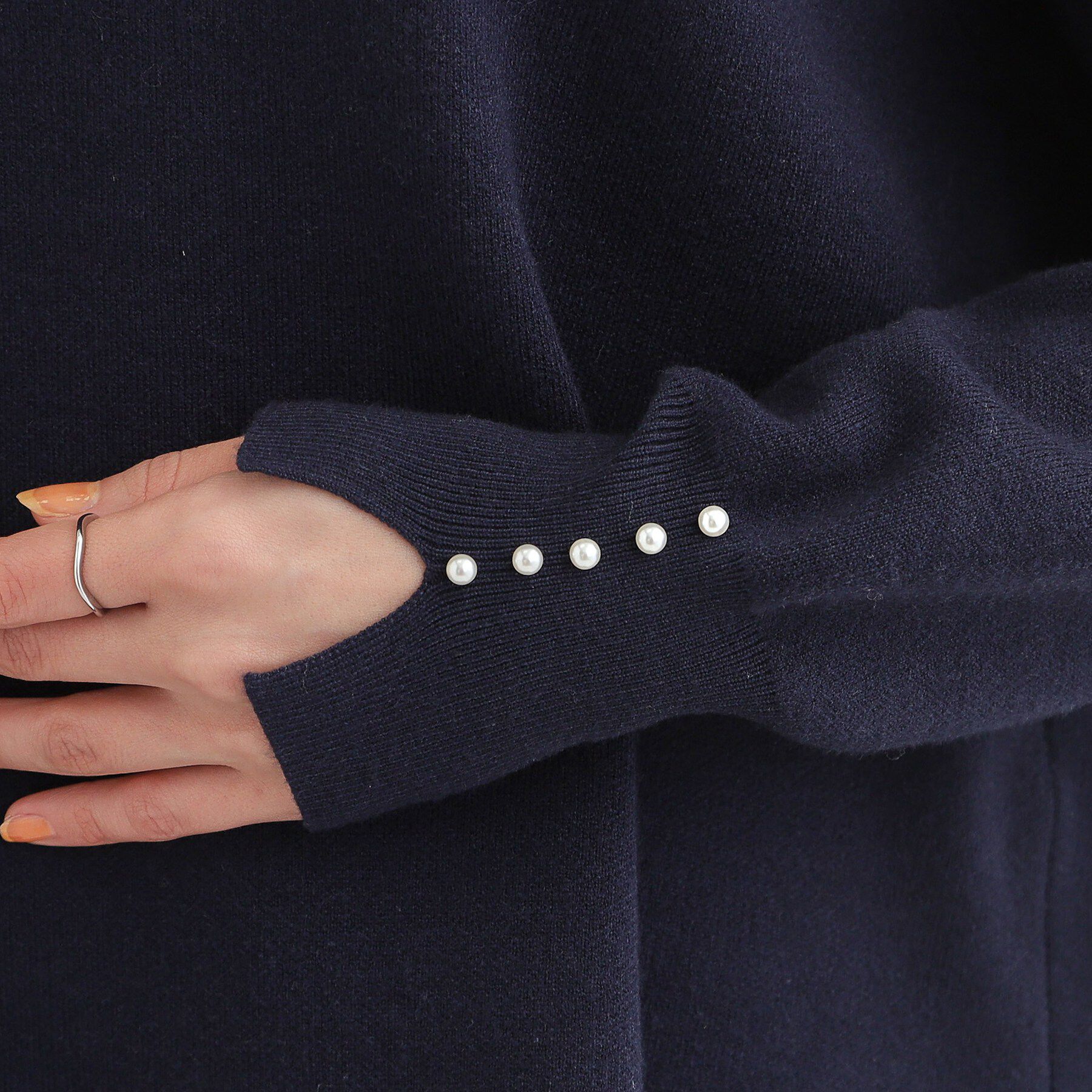 SHOO･LA･RUE「【洗濯機可/セットアップ可/インせず着られる】もちもち裾ラウンドニット」|ニット・セーター|