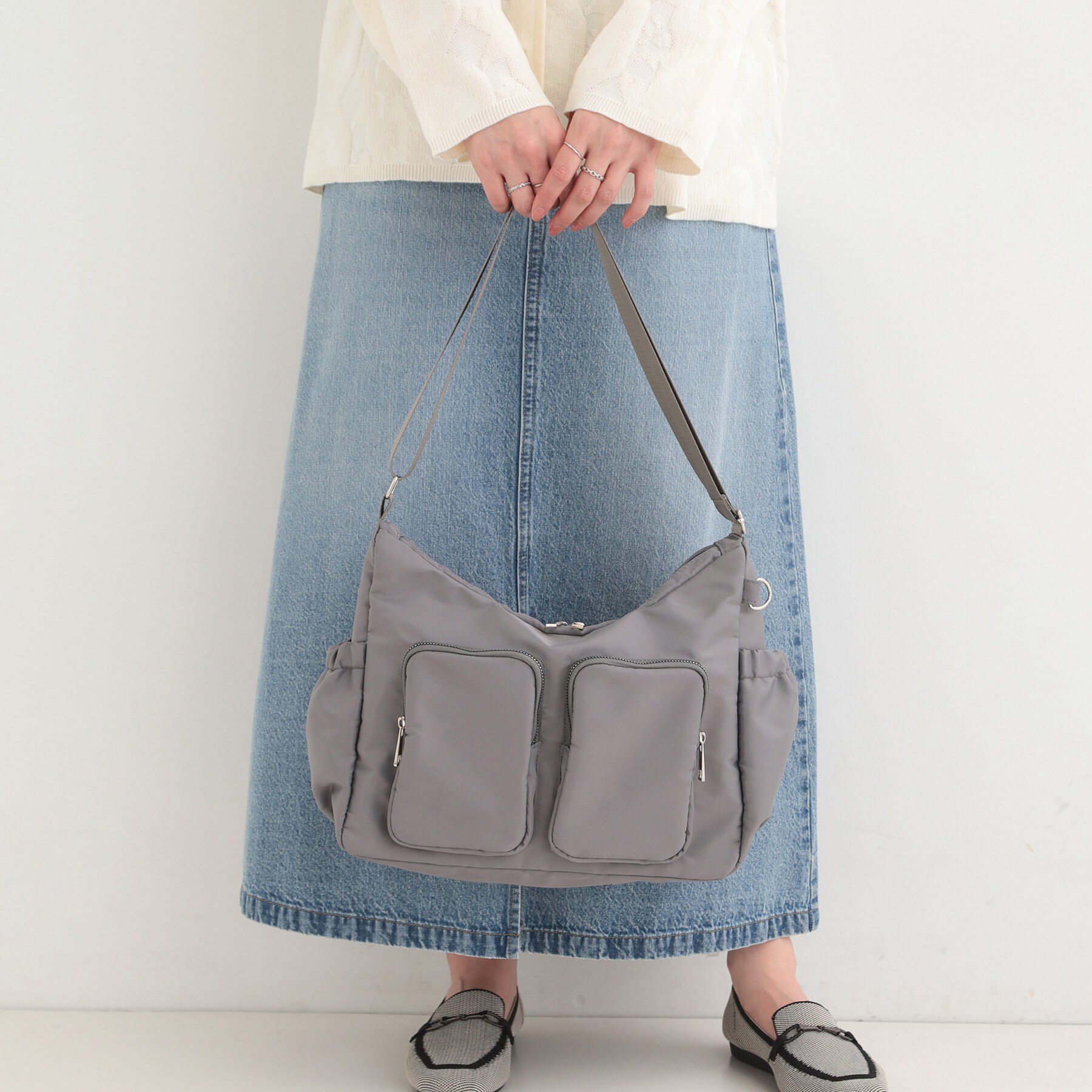 SHOO･LA･RUE「【撥水】ダブルポケットショルダーバッグ」|ショルダー・メッセンジャー|