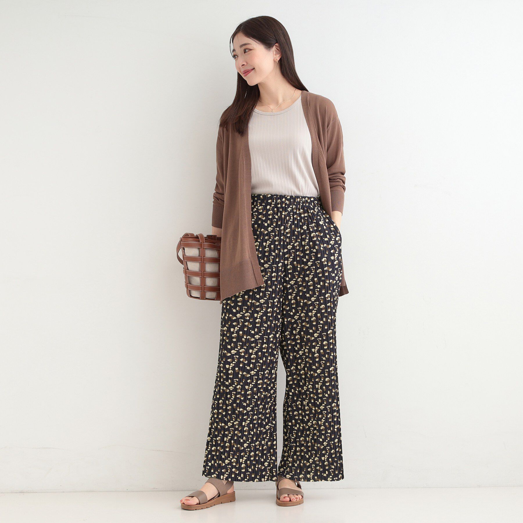 SHOO･LA･RUE「【S-LL/柄が選べる】ウエストゴムでらくちん 大人プリーツイージーパンツ」|その他|