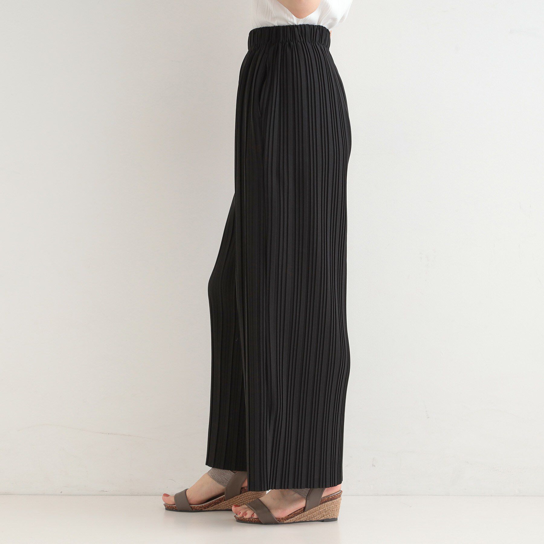 SHOO･LA･RUE「【S-LL/柄が選べる】ウエストゴムでらくちん 大人プリーツイージーパンツ」|その他|