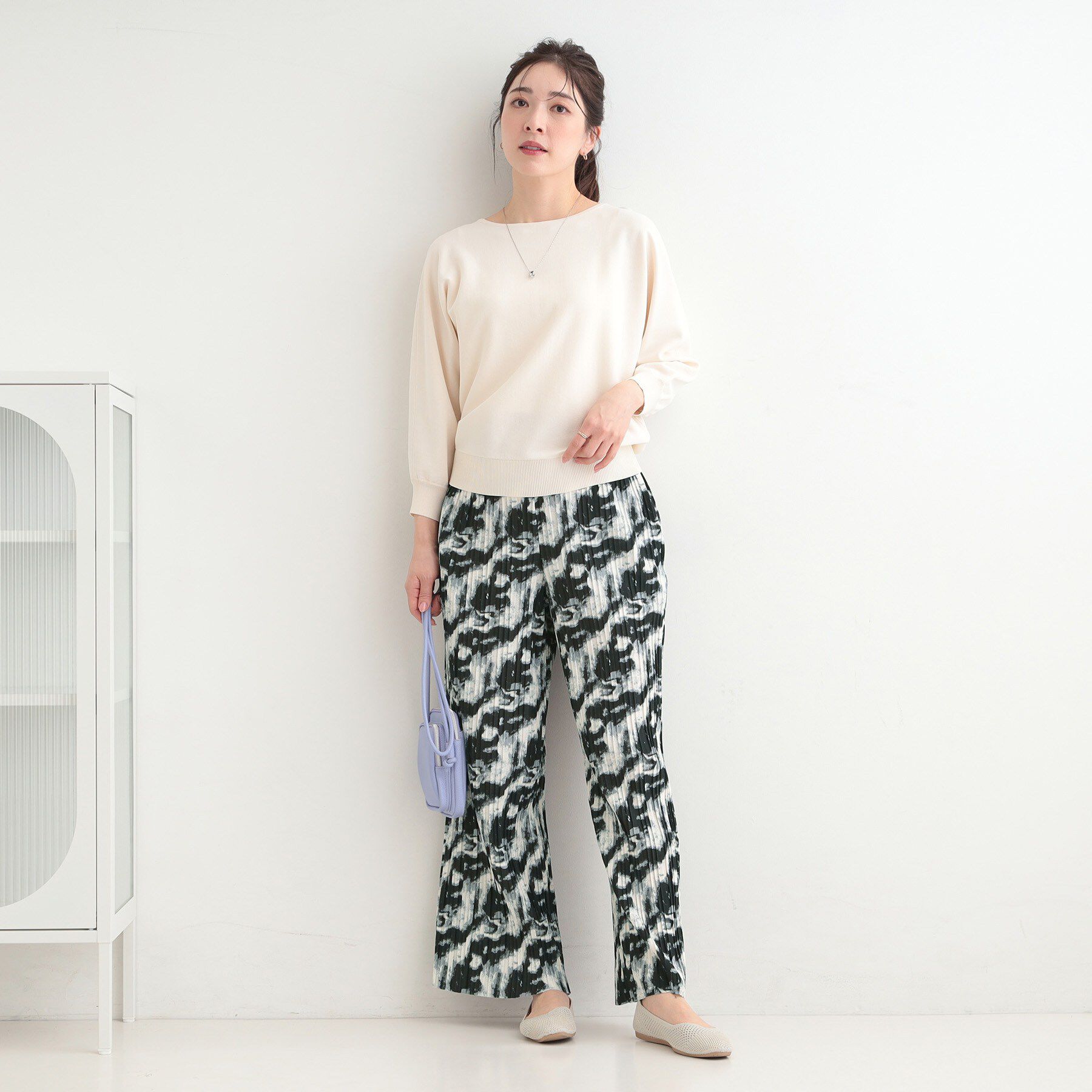 SHOO･LA･RUE「【S-LL/柄が選べる】ウエストゴムでらくちん 大人プリーツイージーパンツ」|その他|