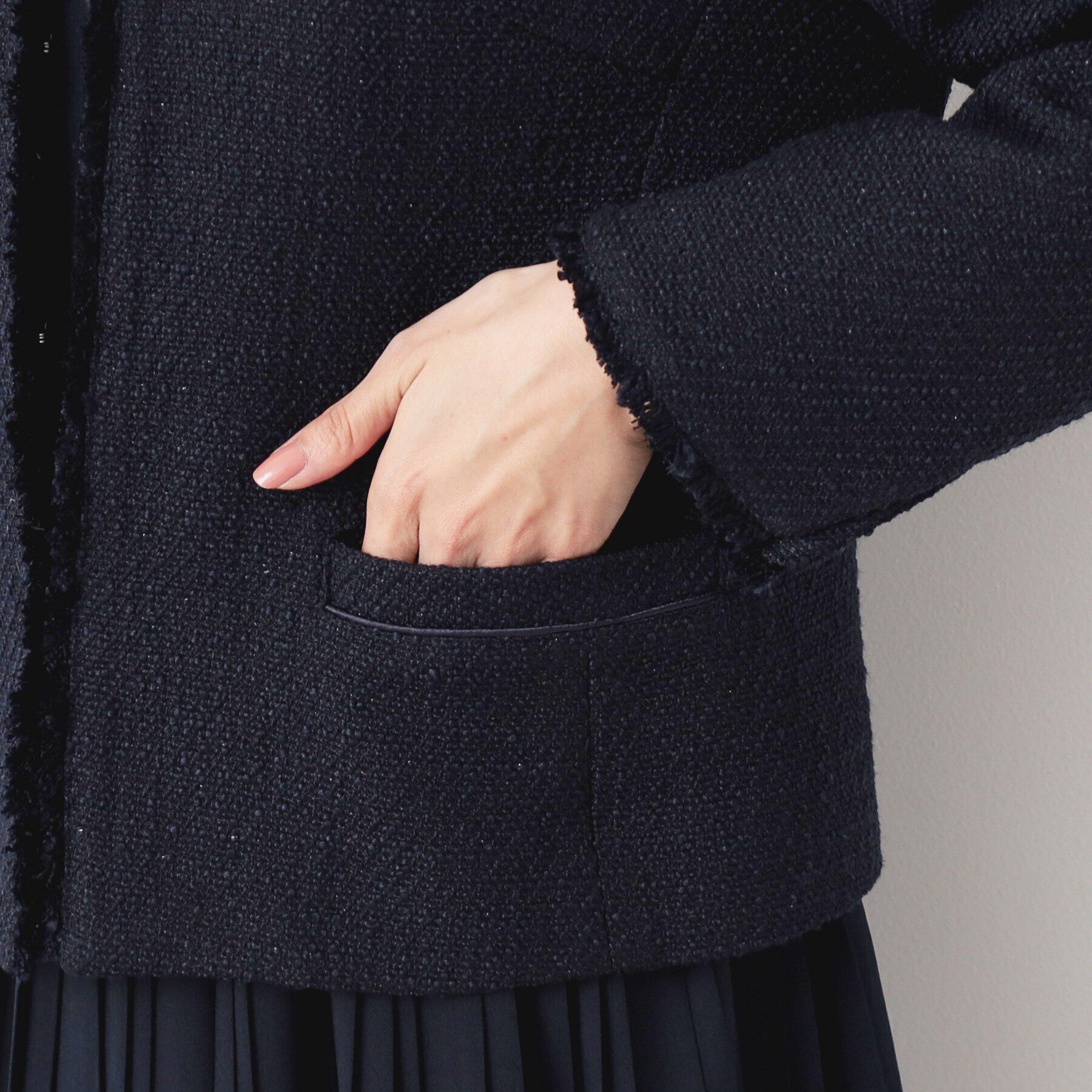 Dessin「【入卒/セレモニー】ツイードクルーネックジャケット」|ノーカラージャケット|