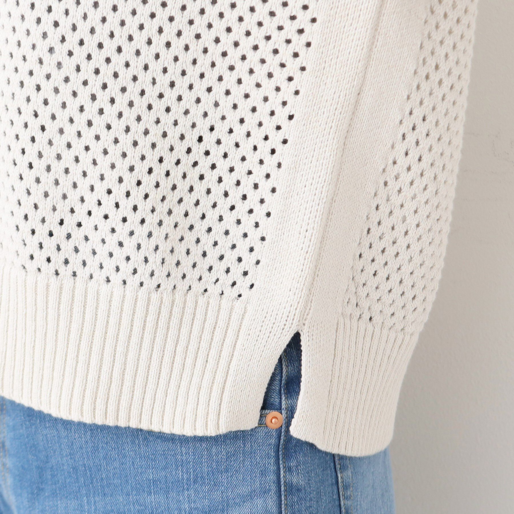 Dessin「【洗える】襟付きメッシュニット」|ニット・セーター|