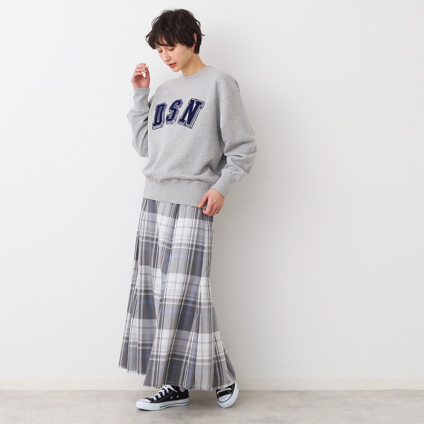 Dessin「【洗える・4サイズ展開】チェック柄マーメイドスカート（XS～L）」|スカート|