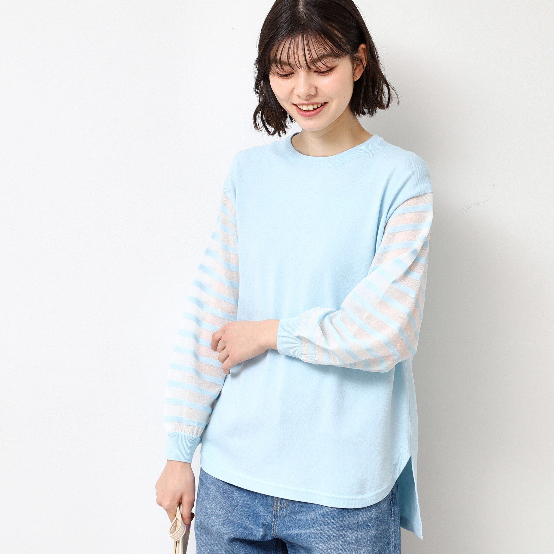 Dessin「【洗える】スリーブボーダーニット（S～L）」|ニット・セーター|