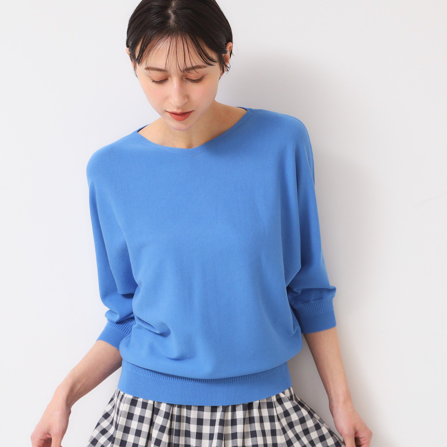 Dessin「【選べる7色展開・洗える】後ろボタンニットプルオーバー七分袖（XS～L）」|ニット・セーター|