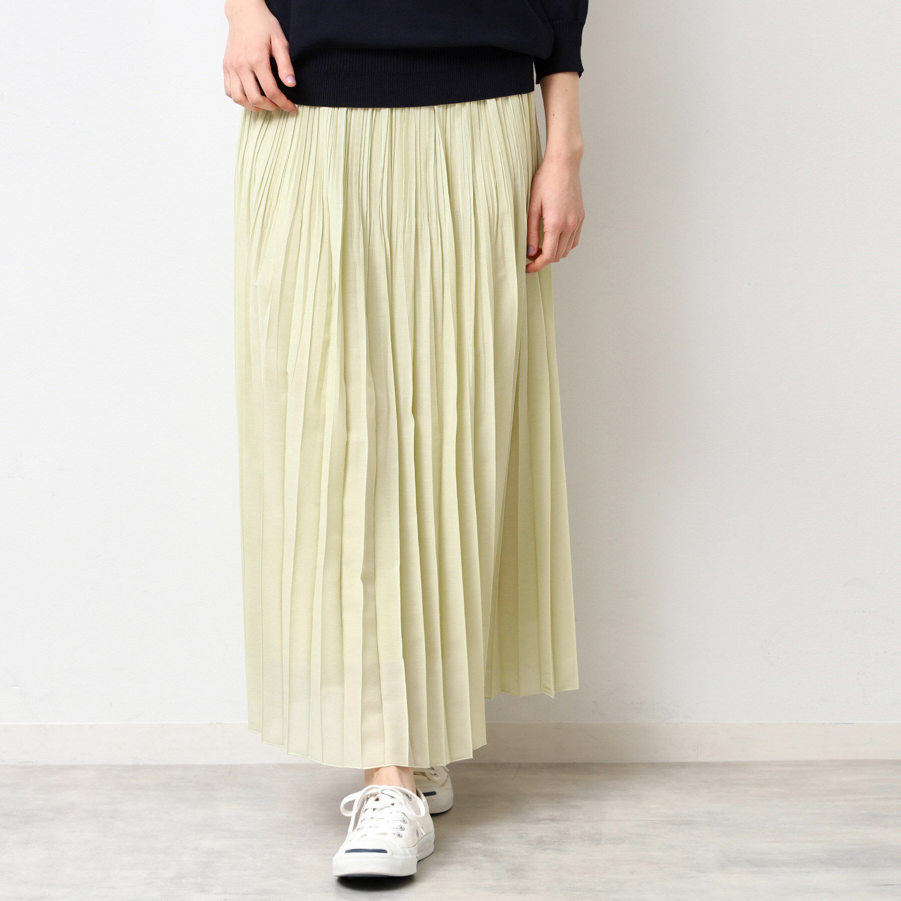 Dessin「【ウエストゴム・洗える】シアーランダムプリーツスカート」|スカート|