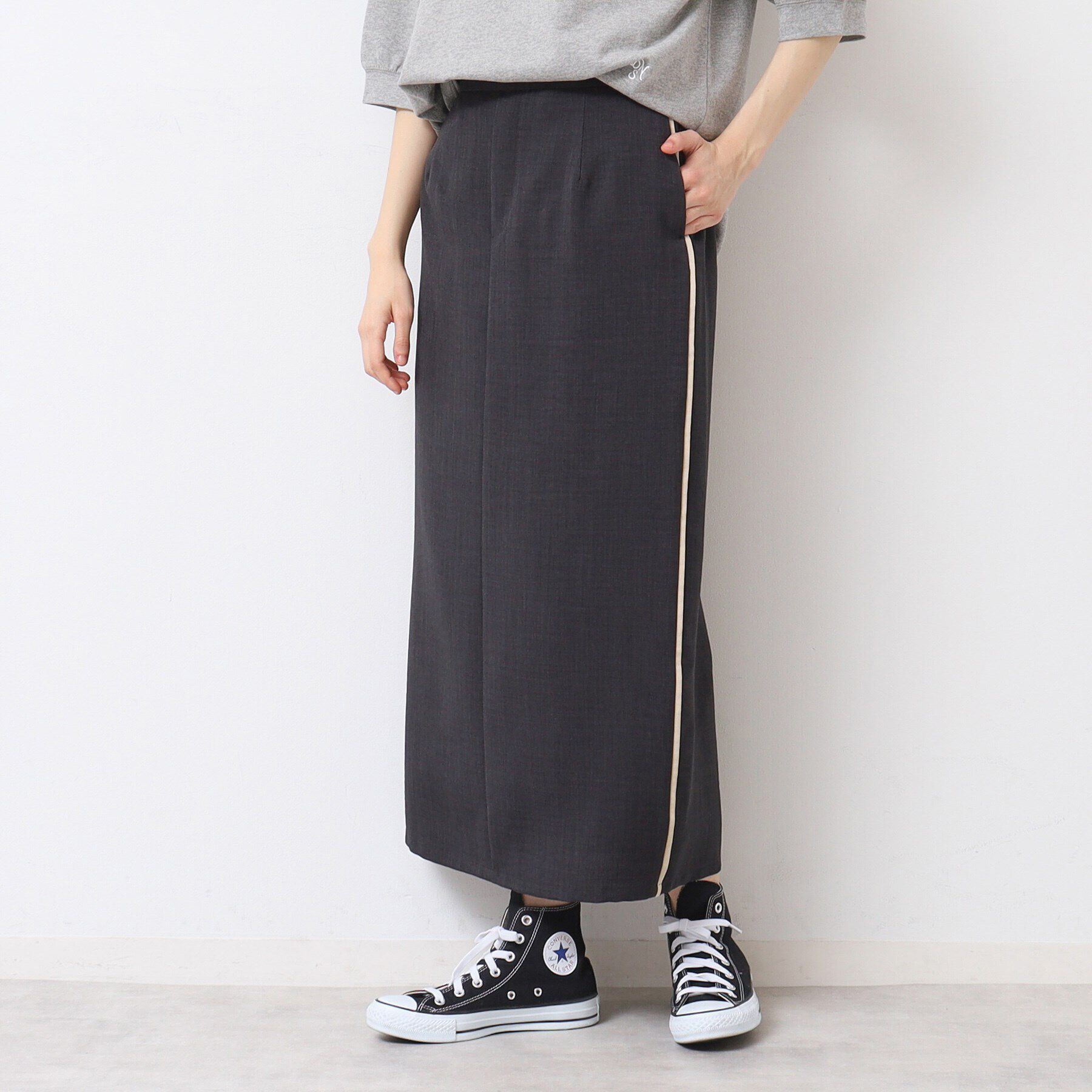 Dessin「【セットアップ可能・洗える】配色ラインストレートスカート（S～L）」|スカート|