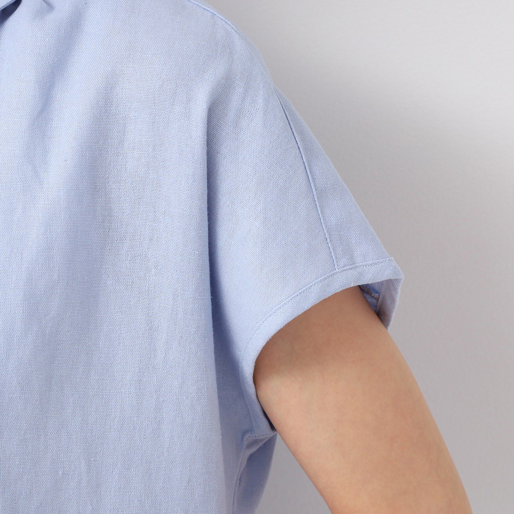 Dessin「【洗える】シャツカラーフレンチスリーブブラウス（XS～L）」|シャツ・ブラウス|