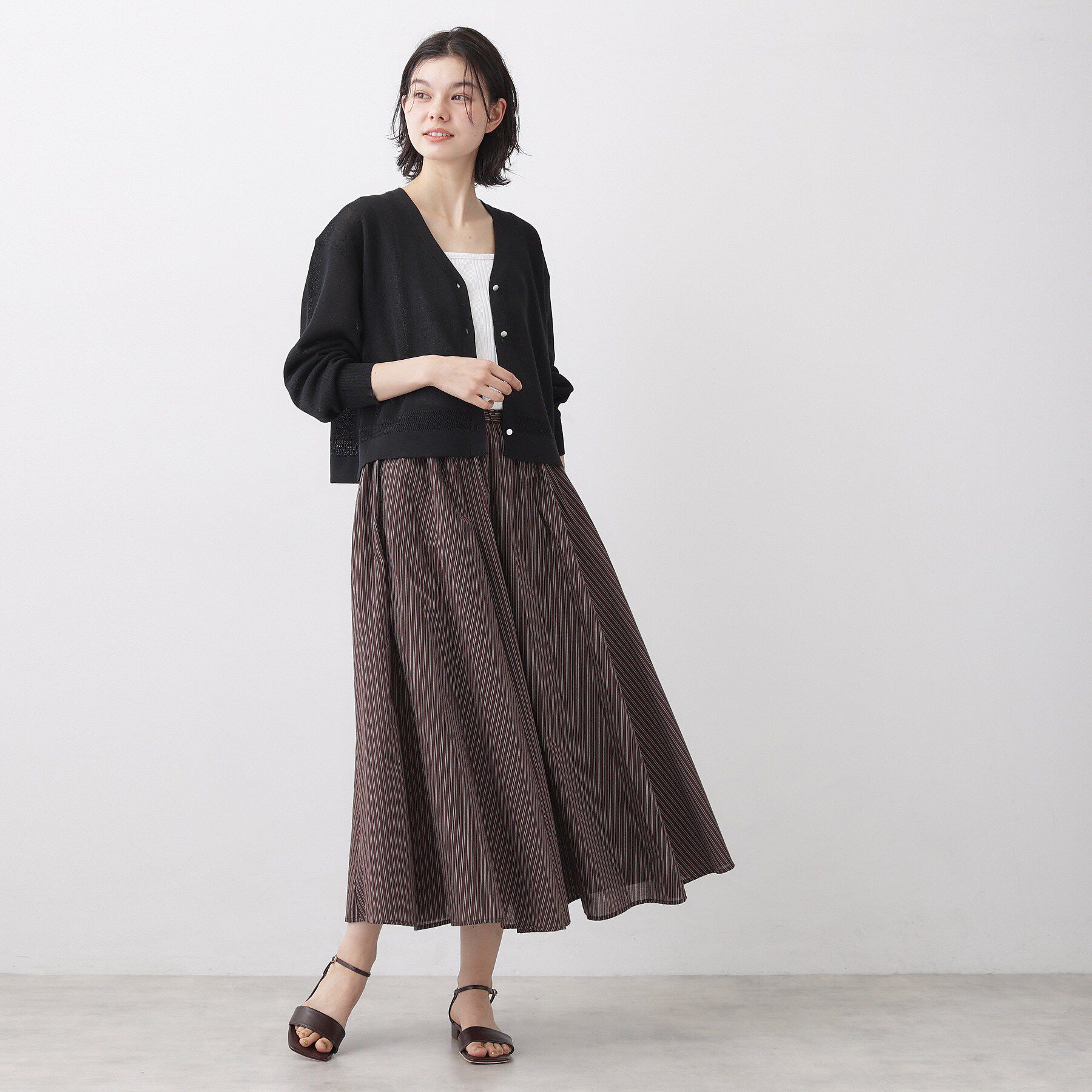 Dessin「【洗える】コットンブレンドVネックカーディガン」|カーディガン|