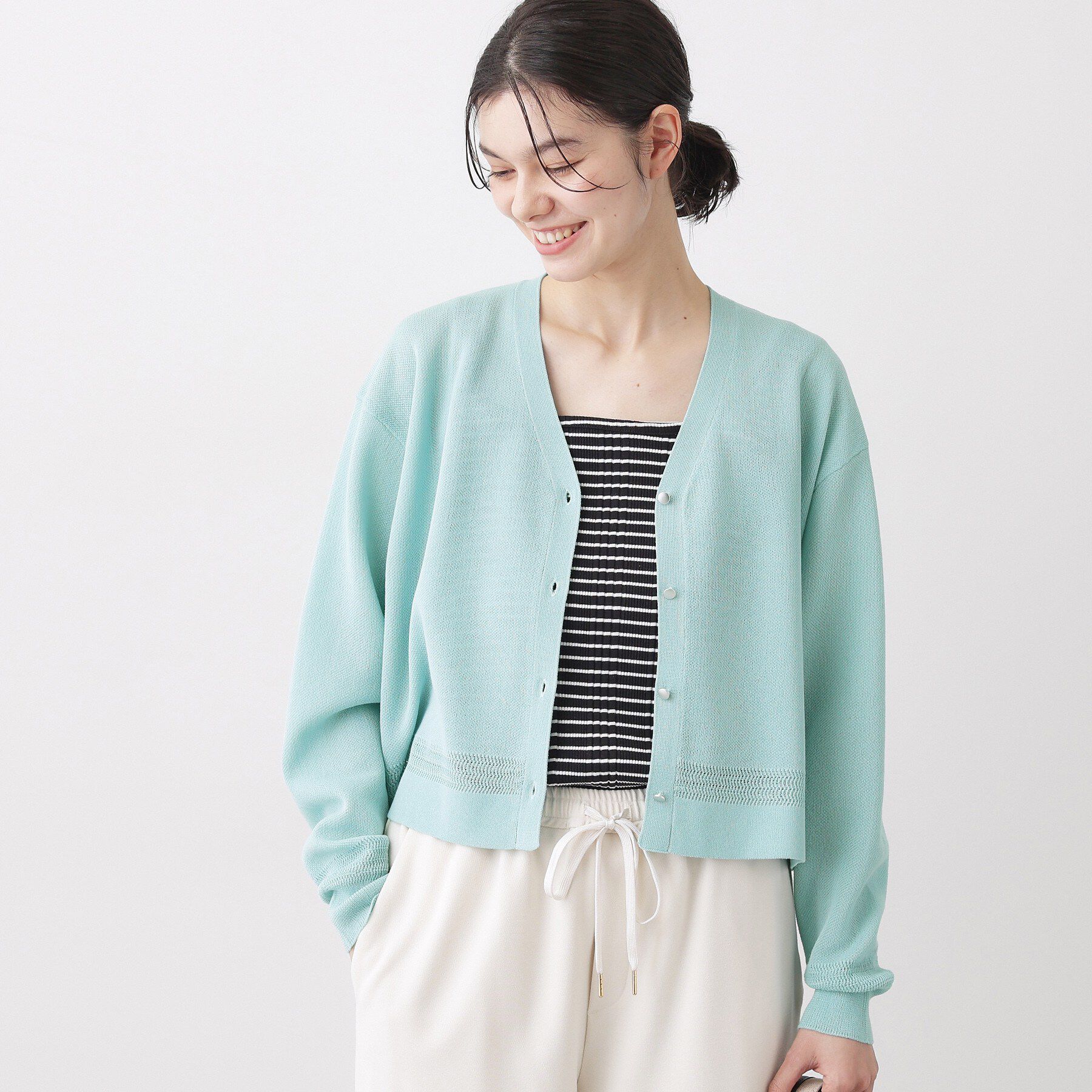 Dessin「【洗える】コットンブレンドVネックカーディガン」|カーディガン|